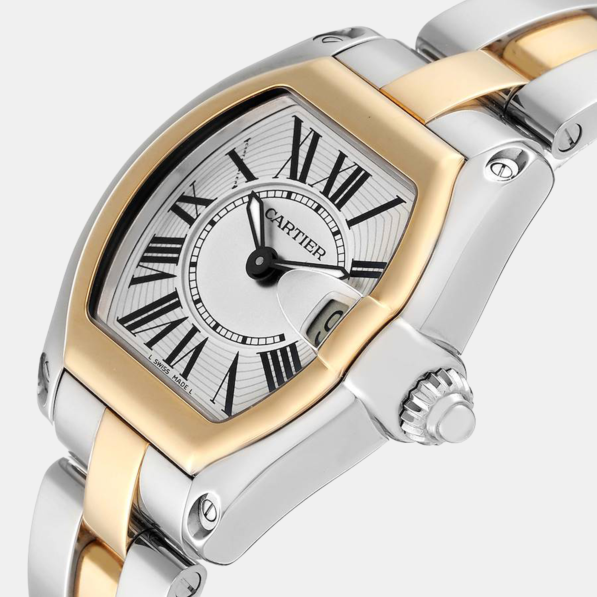 

Cartier Roadster Steel Yellow Gold Silver Dial Ladies Watch W62026Y4