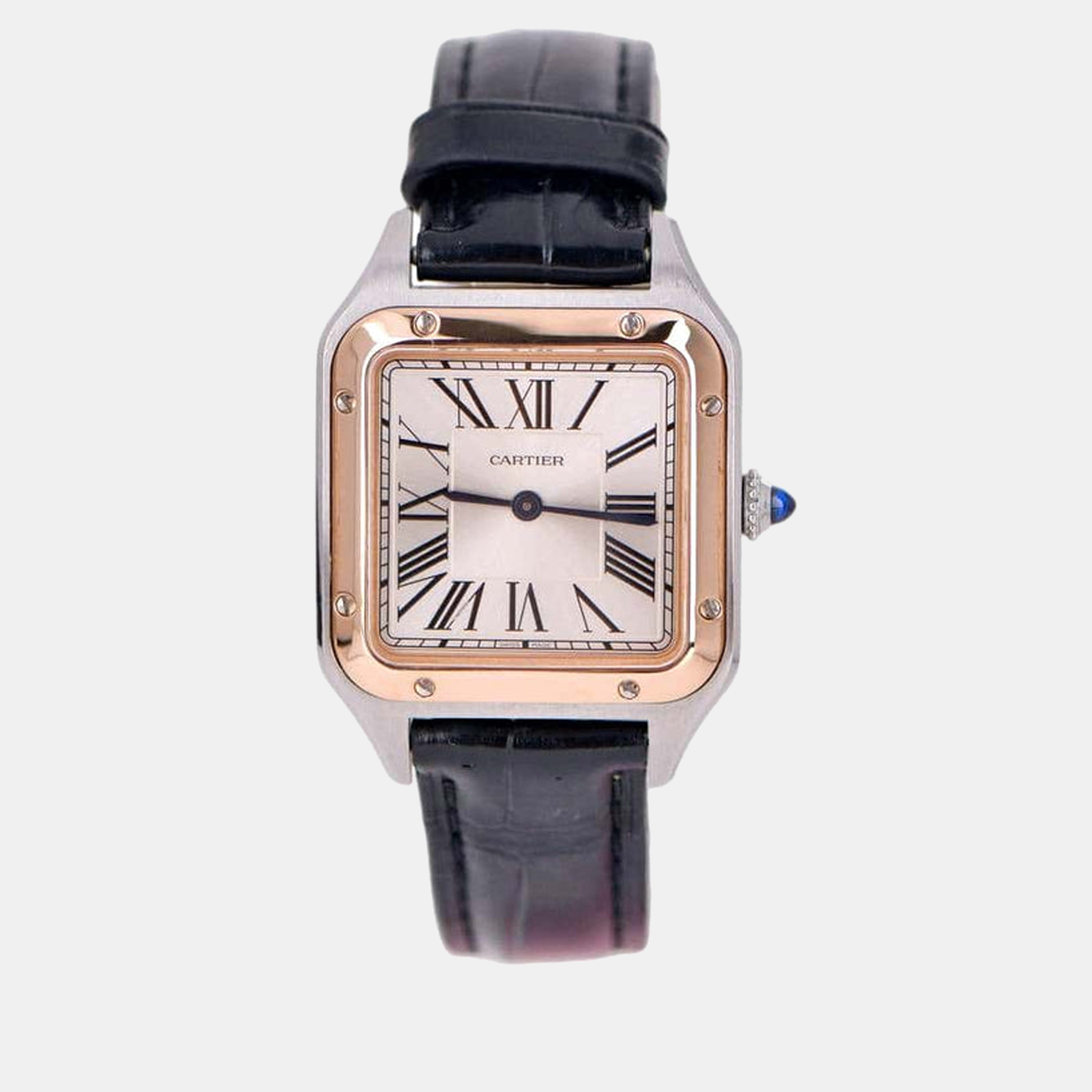 Pre-owned Cartier Santos-dumont Watch Small Model W2sa0012 In Cream