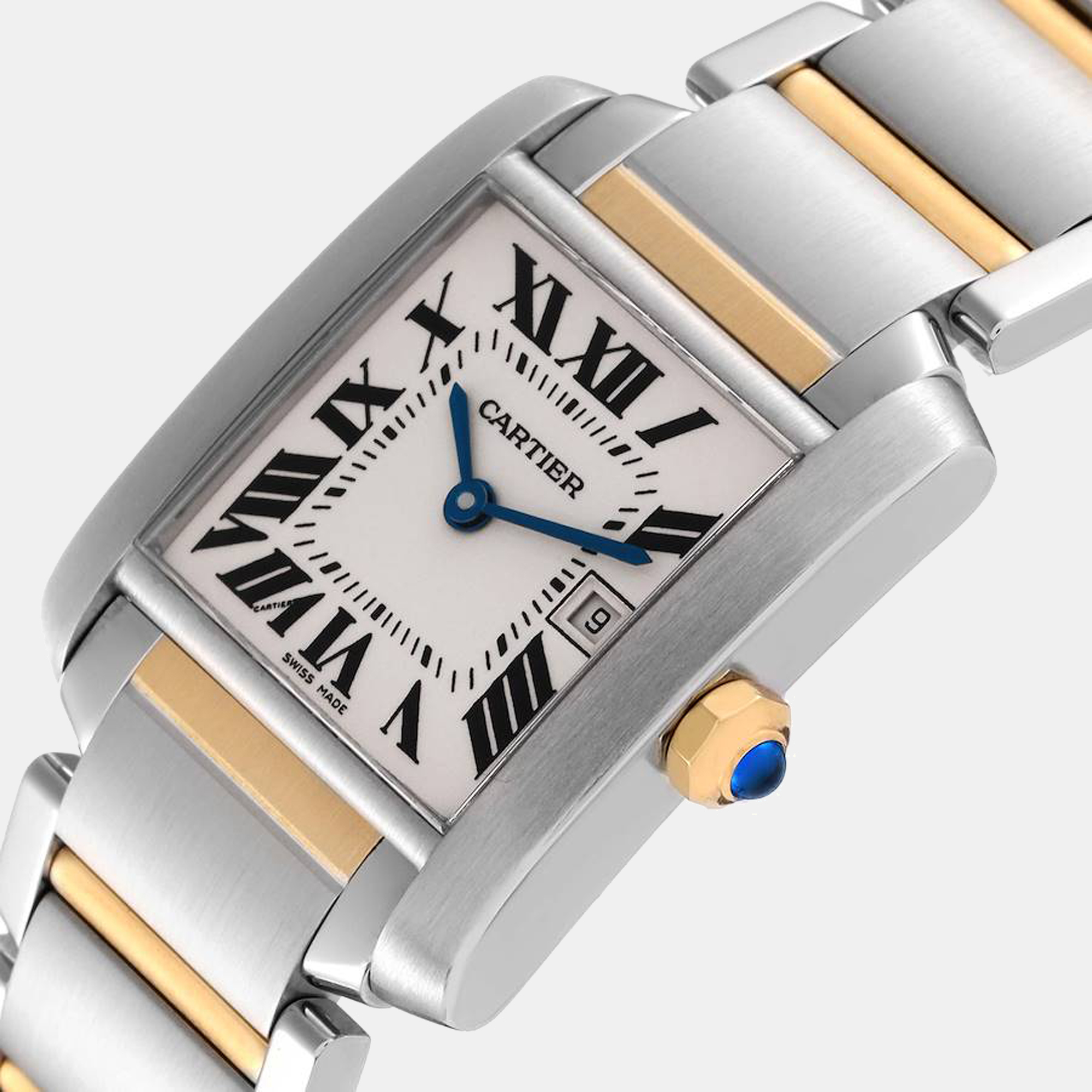 

Cartier Tank Francaise Midsize Steel Yellow Gold Ladies Watch W51012Q4, Silver