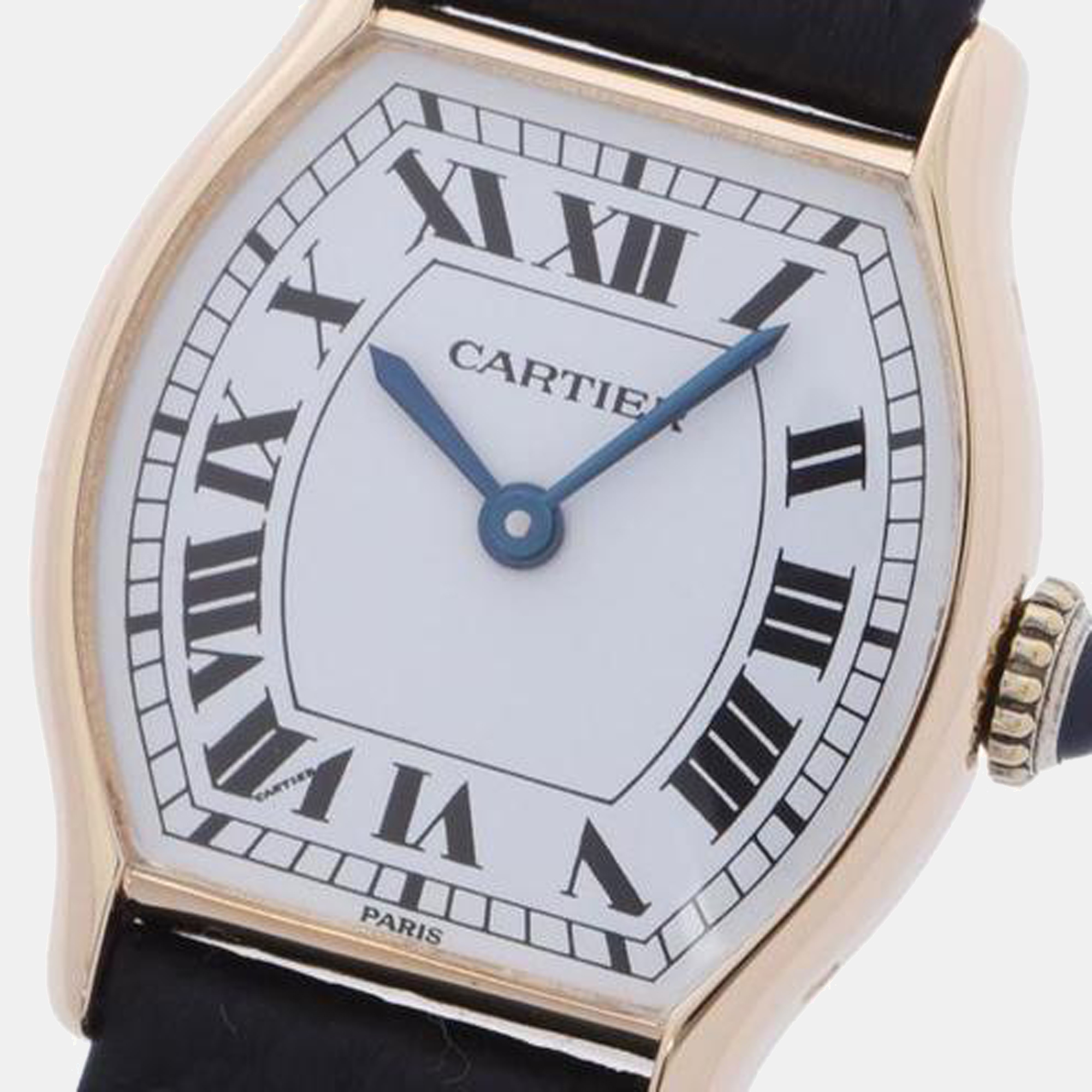 

Cartier White 18K Yellow Gold Tortue Women's Wristwatch 21 mm