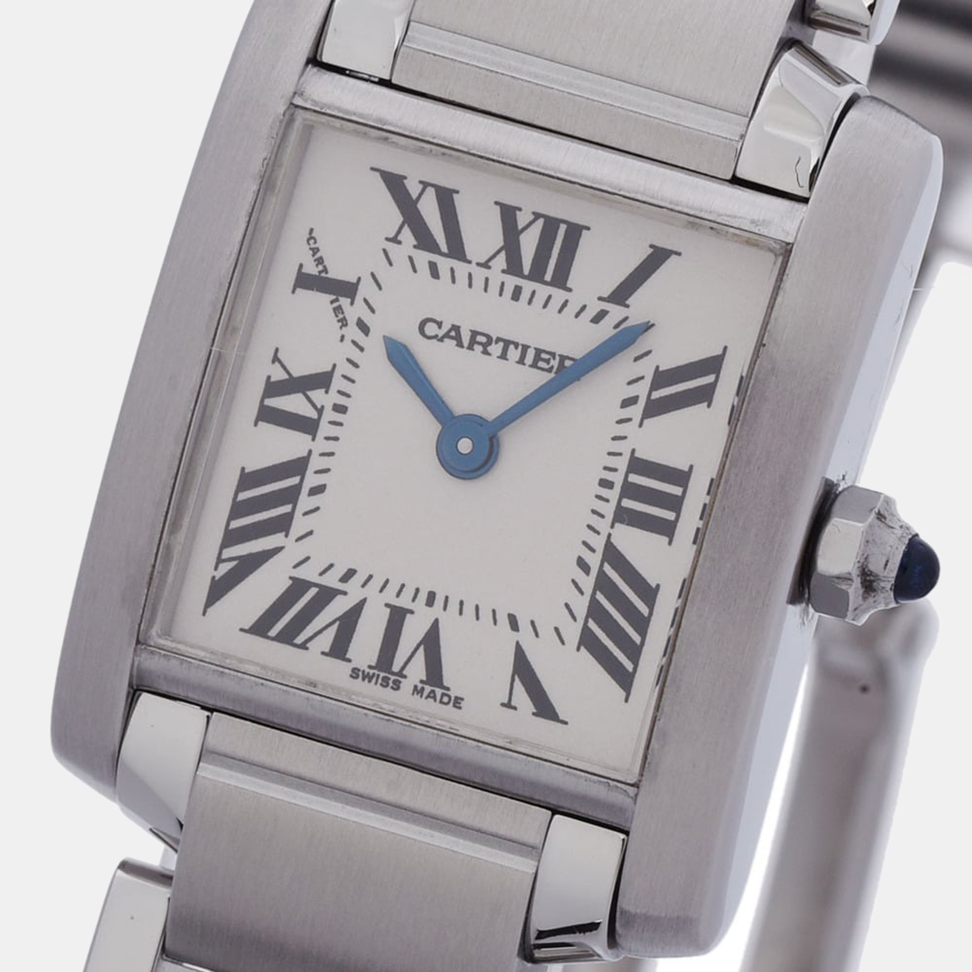 

Cartier White Stainless Steel Tank Francaise W51008Q3 Women's Wristwatch 20 mm, Silver