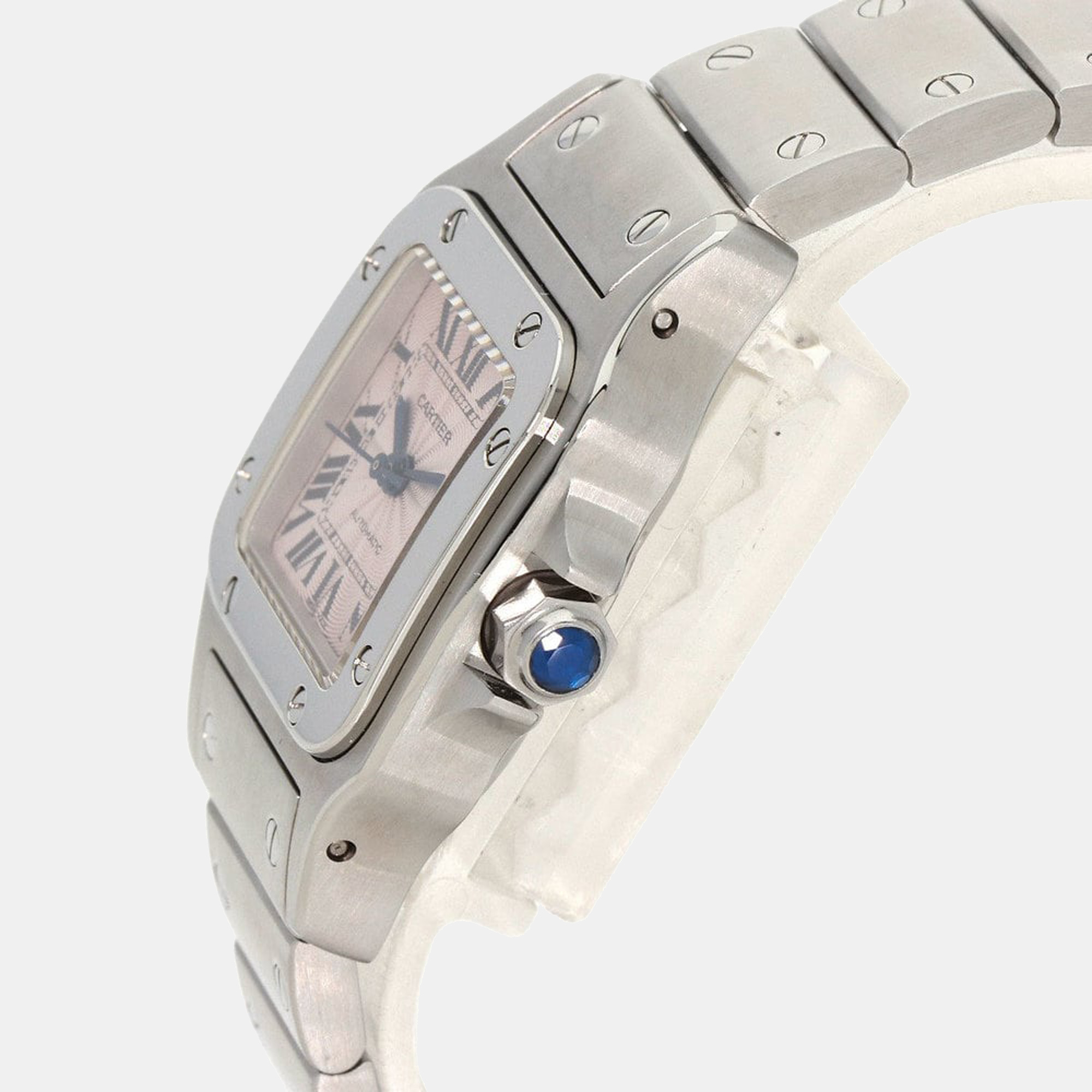 

Cartier Pink Stainless Steel Santos Galbee W20062D6 Automatic Women's Wristwatch