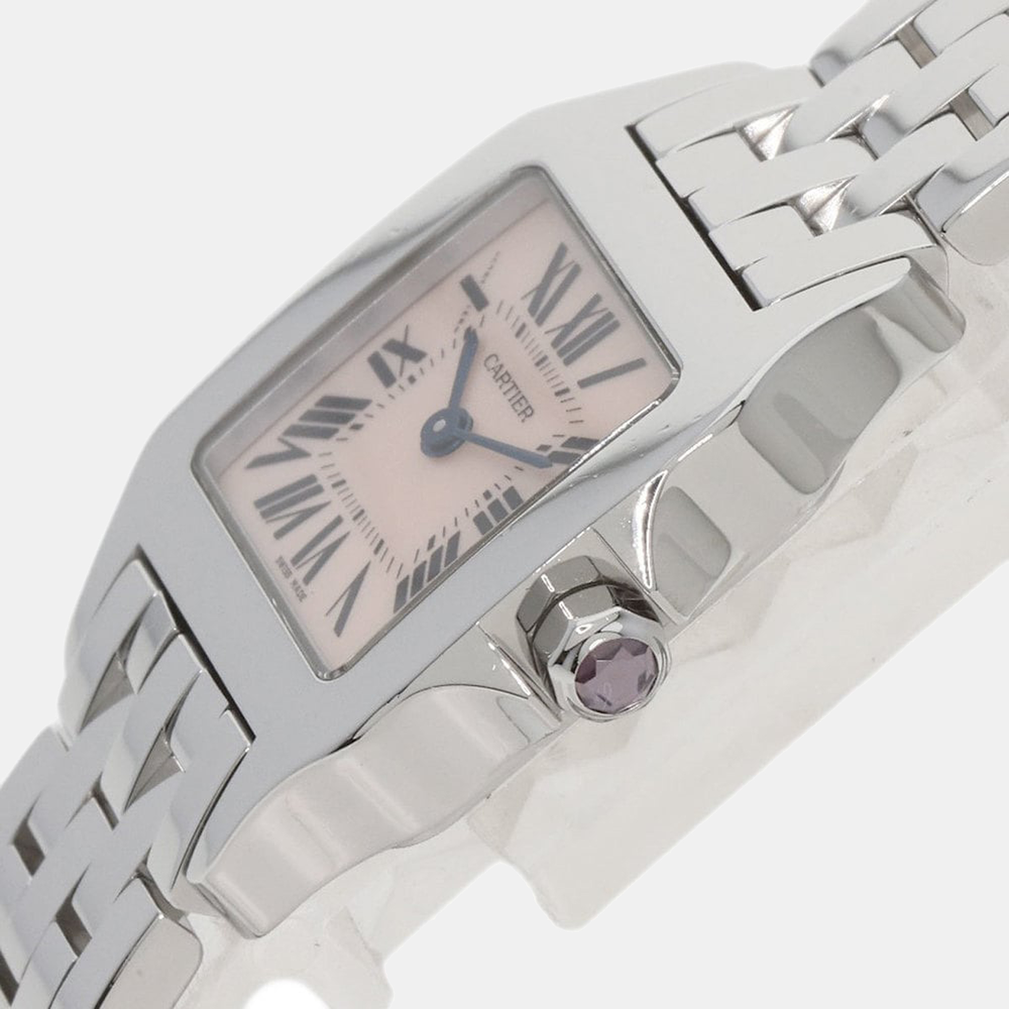 

Cartier Pink Stainless Steel Santos Demoiselle W25075Z5 Quartz Women's Wristwatch