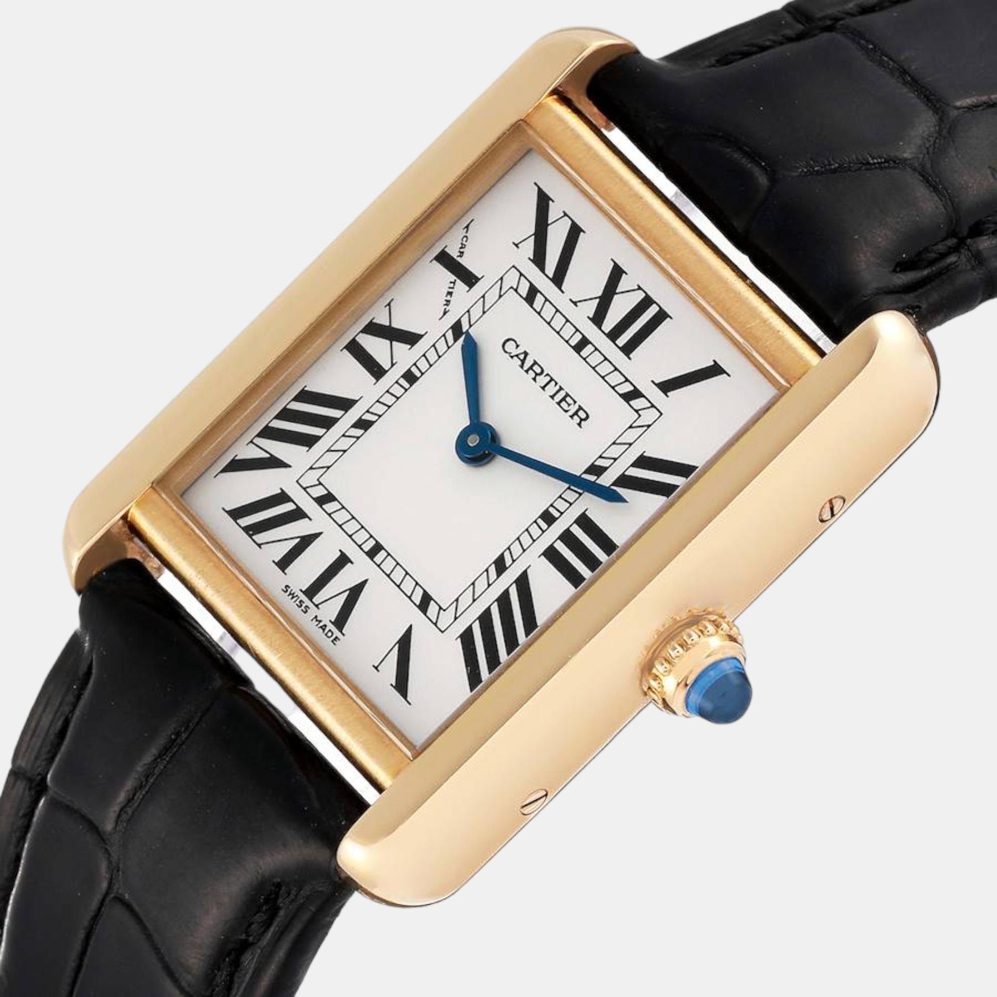 

Cartier Tank Solo Small Yellow Gold Steel Silver Dial Ladies Watch W1018755
