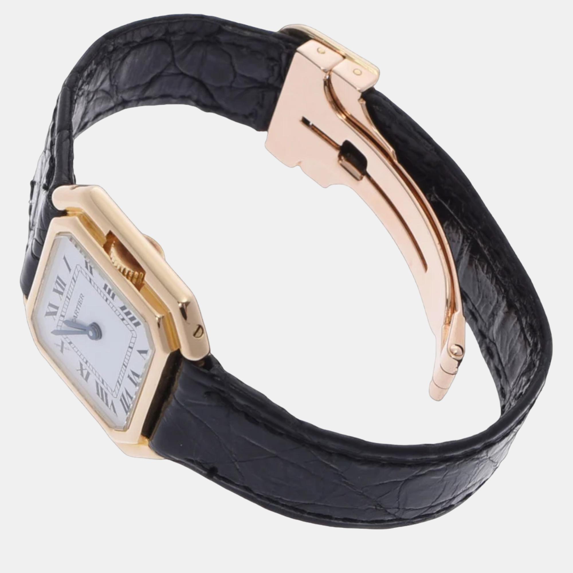 

Cartier Silver 18K Yellow Gold Vintage Women's Wristwatch 20 mm