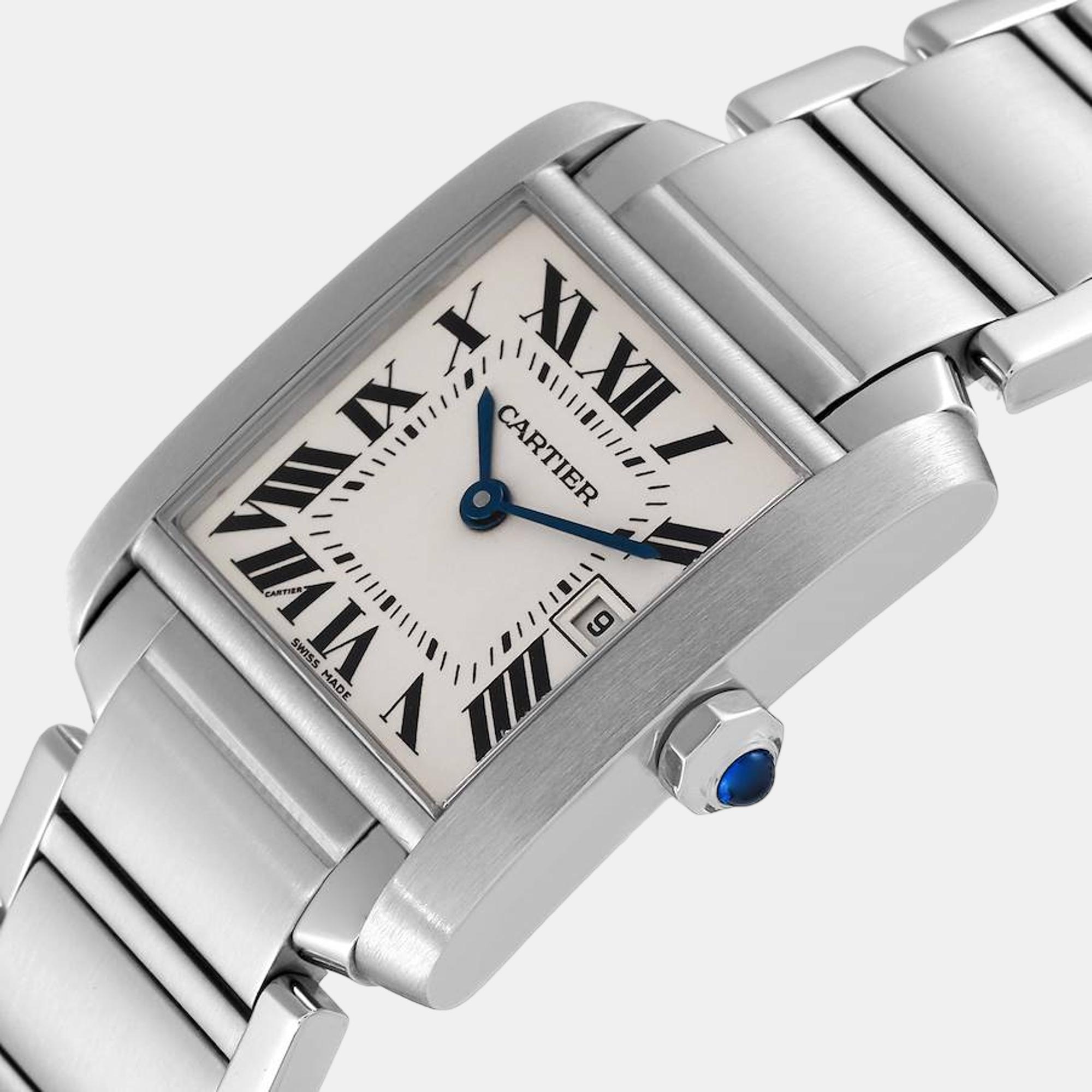 

Cartier Tank Francaise Midsize Silver Dial Steel Ladies Watch W51011Q3