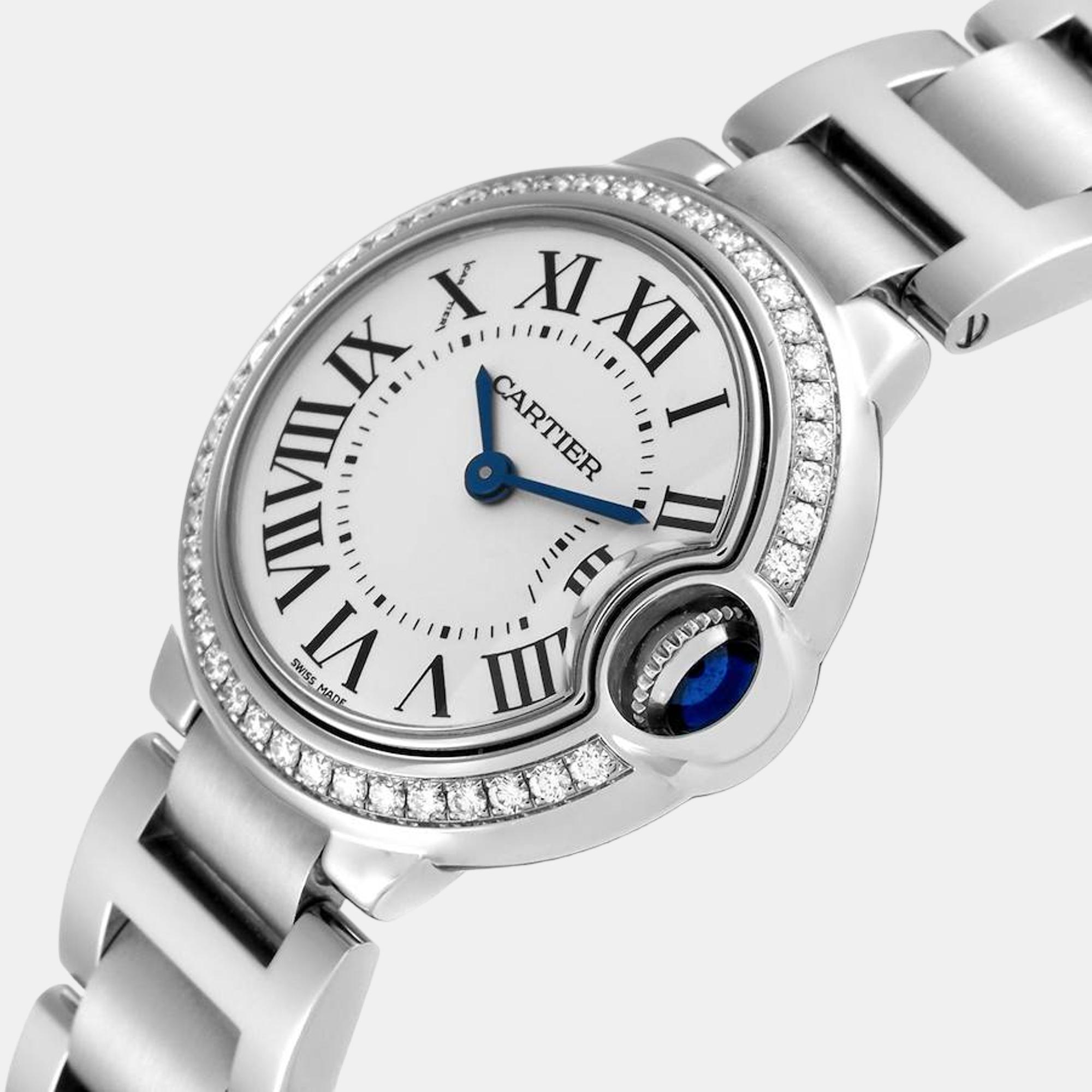 

Cartier Ballon Bleu Diamond Steel Ladies Watch W4BB0015, Silver