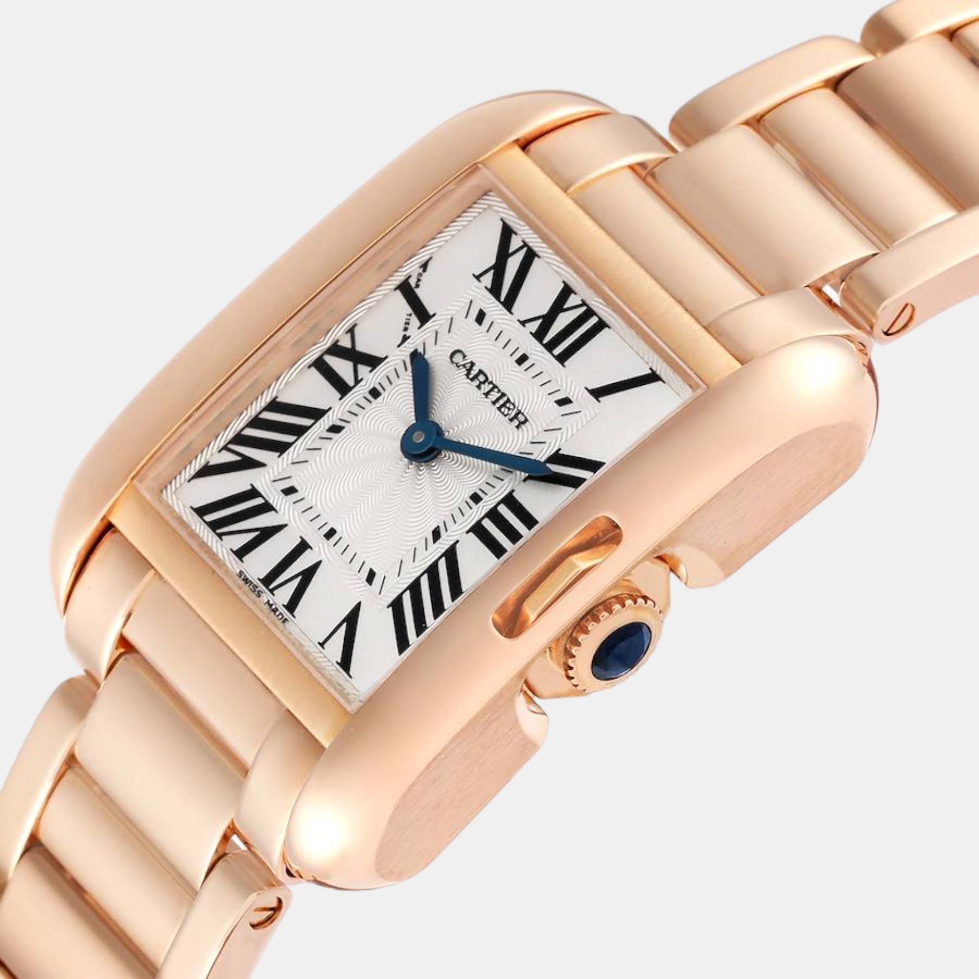 

Cartier Tank Anglaise Small Silver Dial Rose Gold Ladies Watch 3580