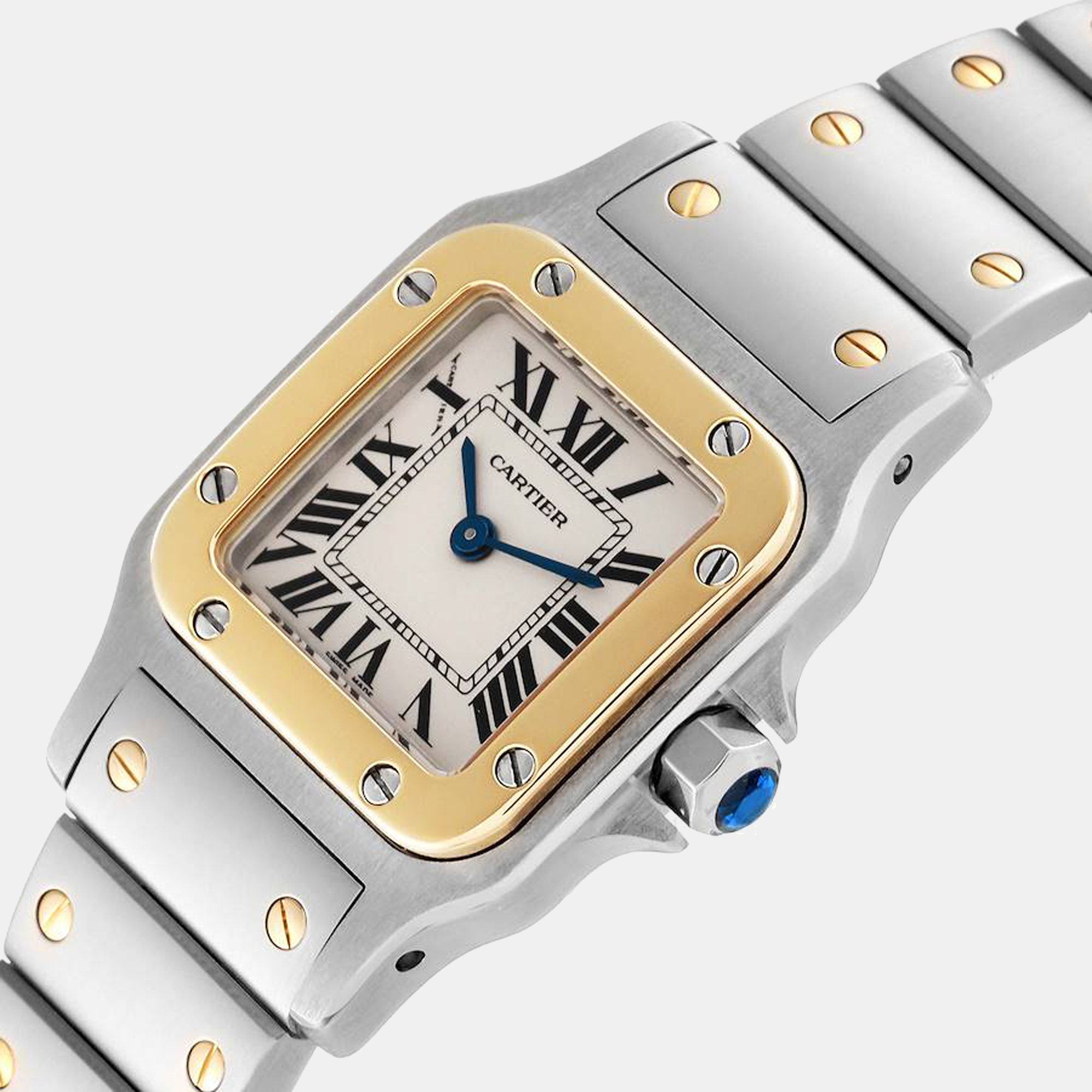 

Cartier Santos Galbee Small Steel Yellow Gold Ladies Watch W20012C4 24 x 34.7 mm, Silver