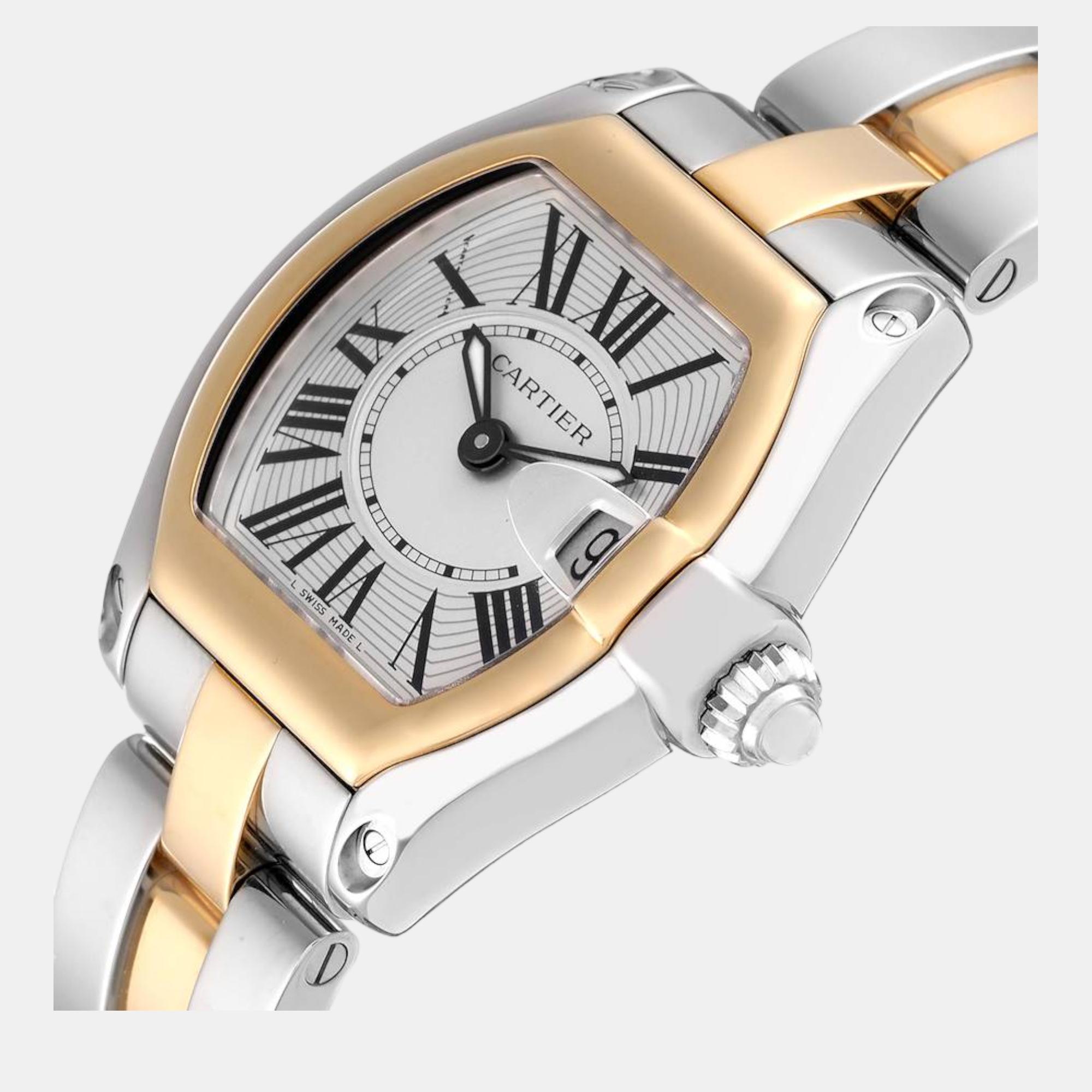 

Cartier Roadster Steel Yellow Gold Ladies Watch W62026Y4 36 x 30 mm, Silver