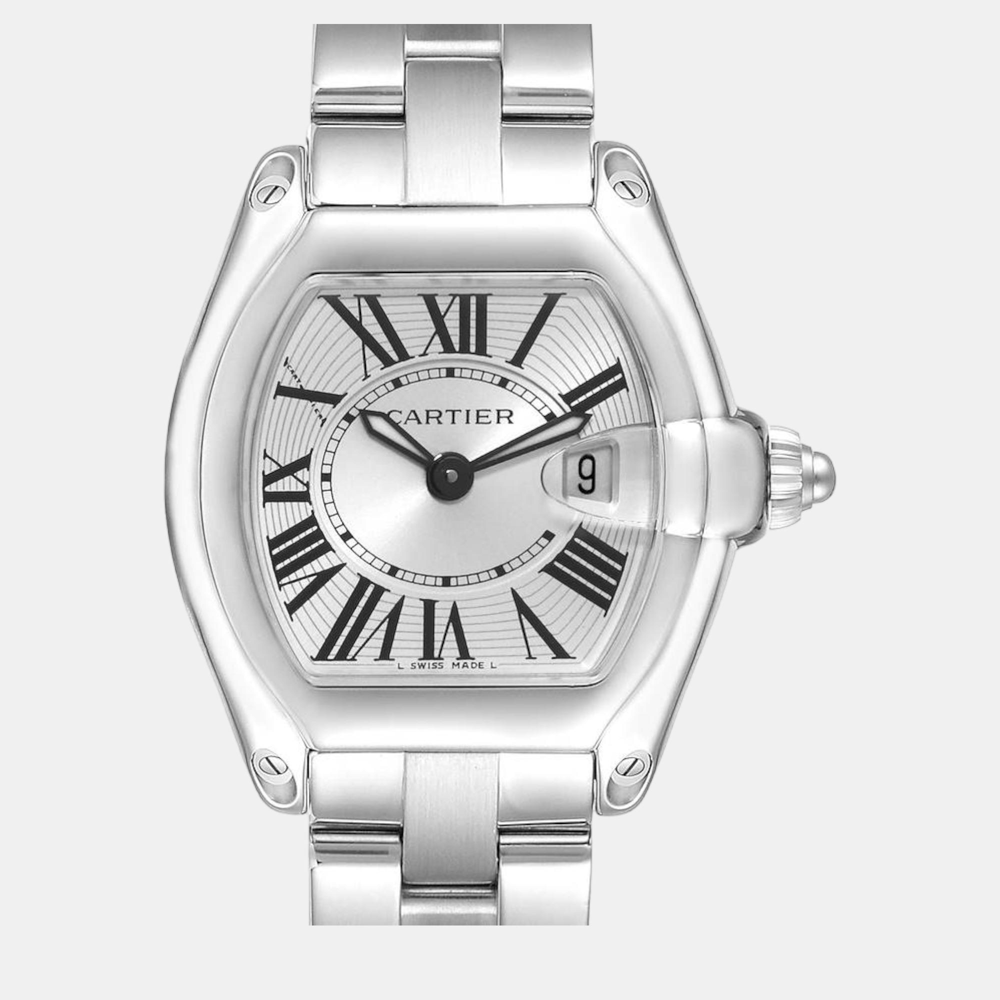 

Cartier Roadster Small Silver Dial Steel Ladies Watch W62016V3 36 x 30 mm