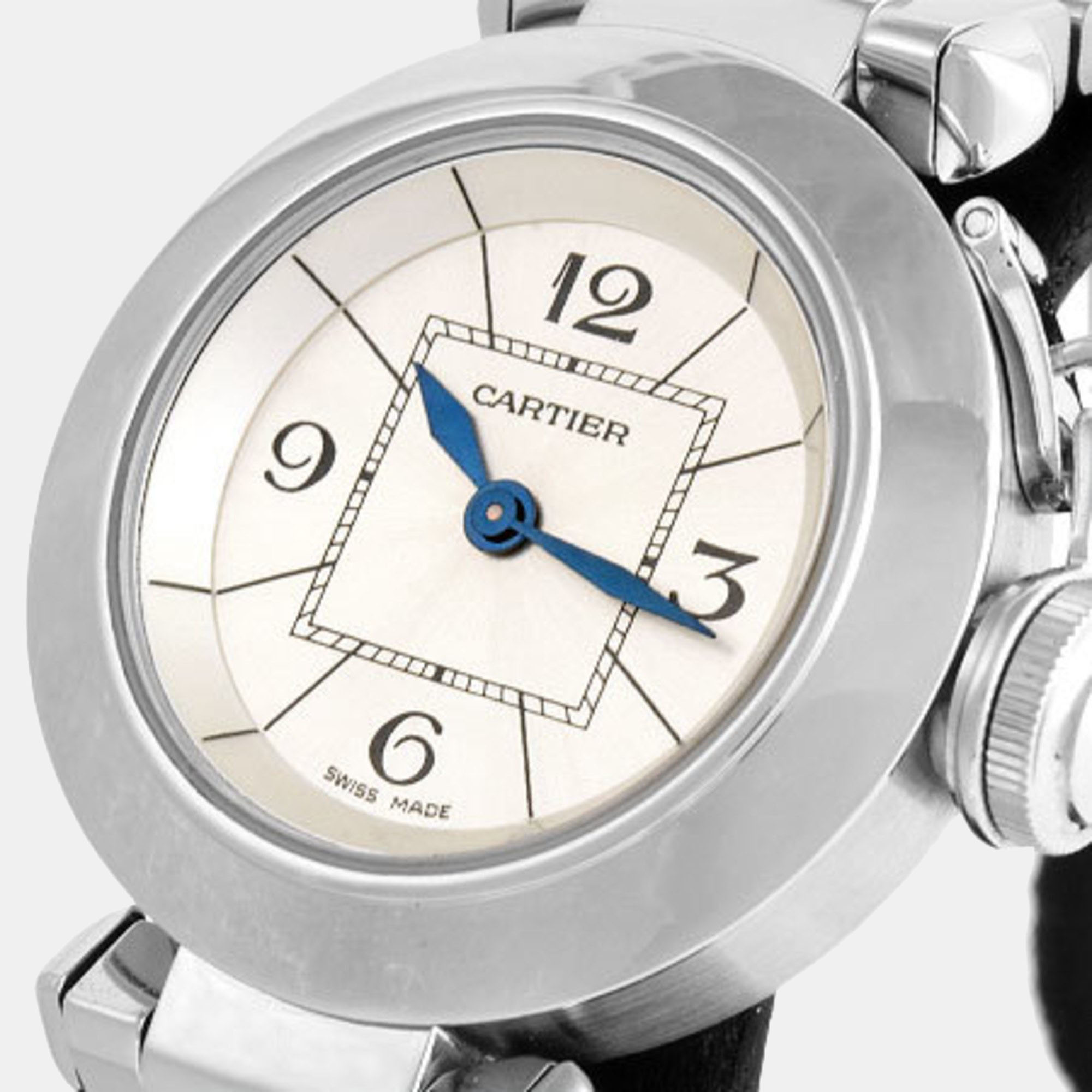 

Cartier Silver Stainless Steel Miss Pasha W3140007 Quartz Women's Wristwatch 28 mm