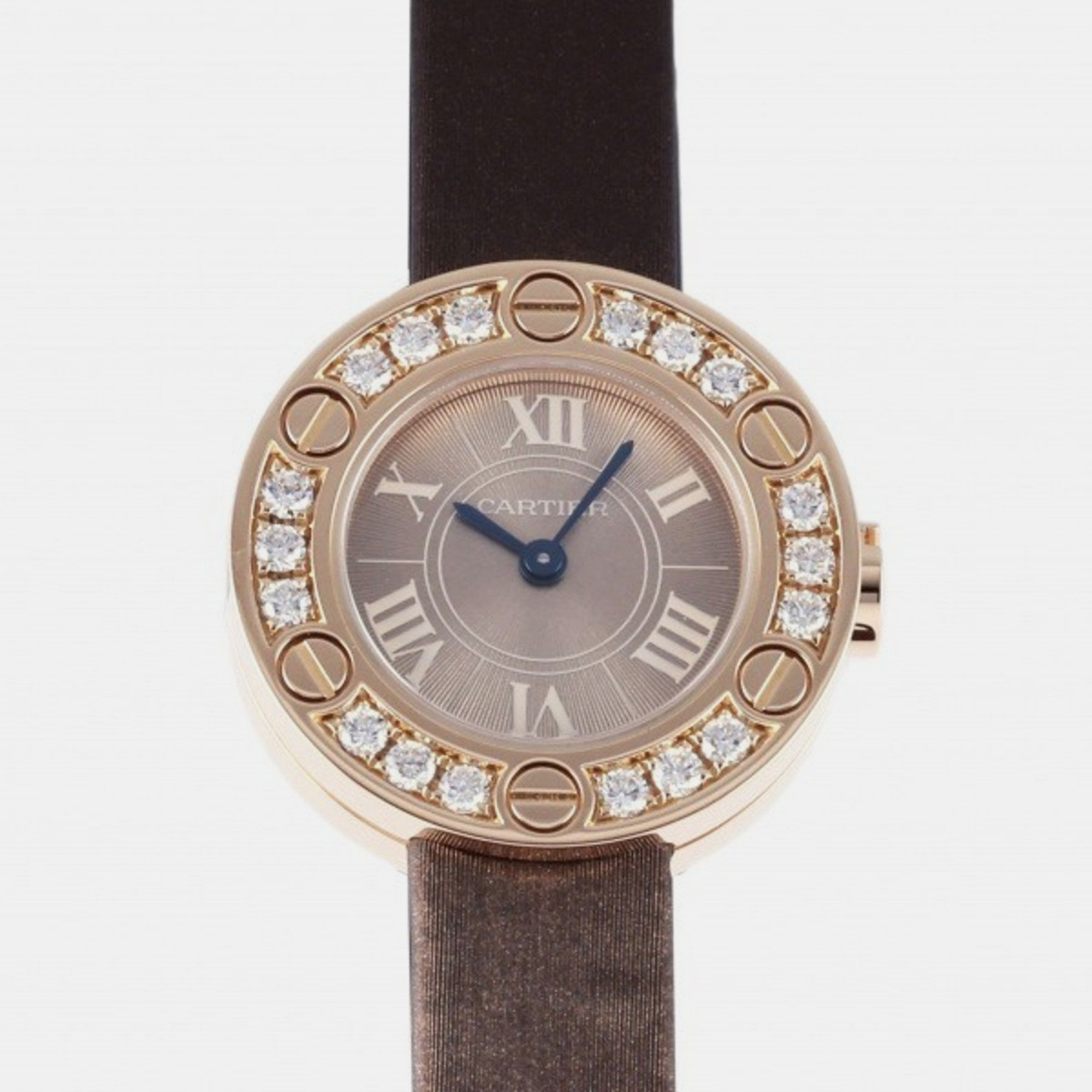 Pre-owned Cartier Brown 18k Rose Gold Love We801331 Quartz Women's Wristwatch 23 Mm