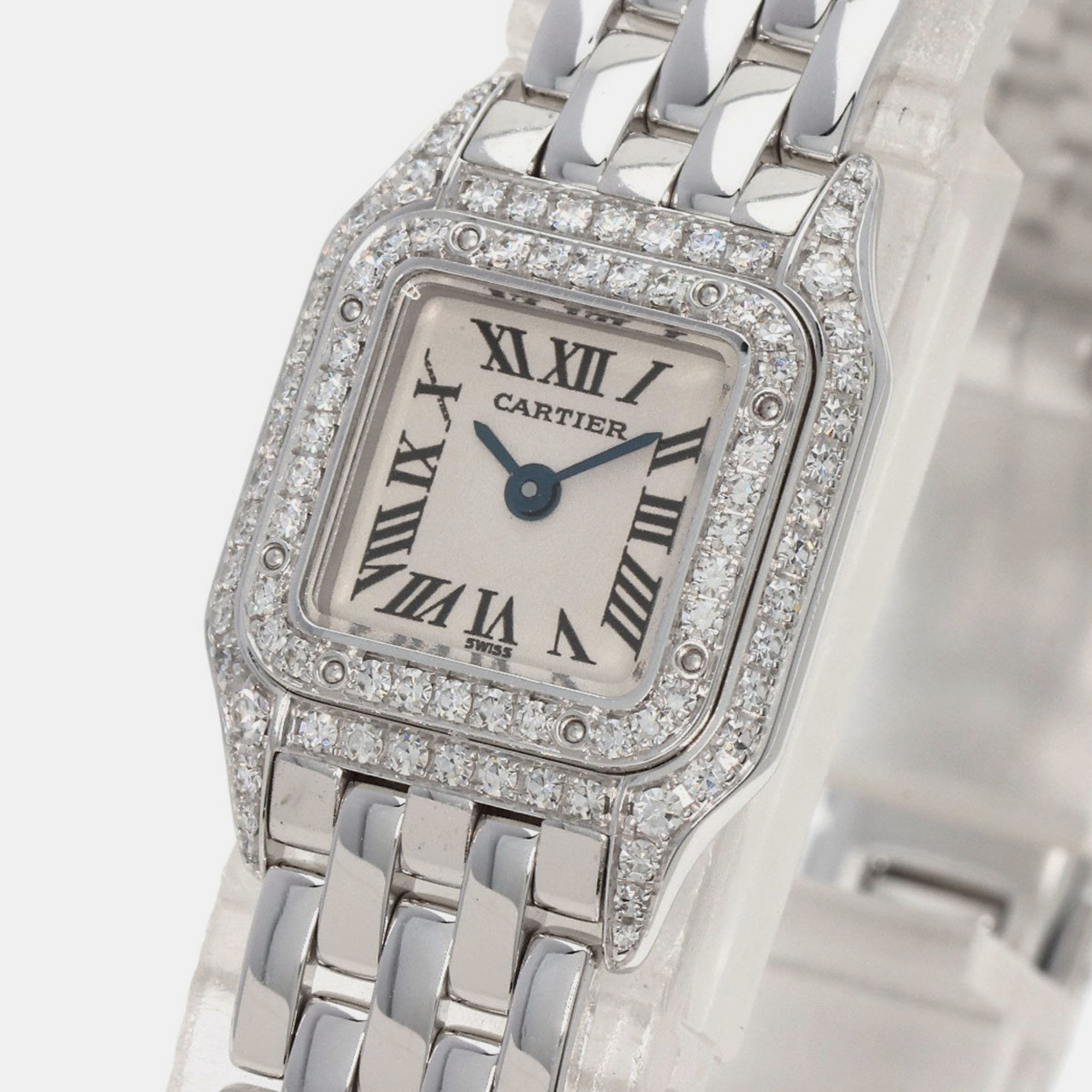 

Cartier White Diamond 18k White Gold Panthere WF3210F3 Quartz Women's Wristwatch 17 mm