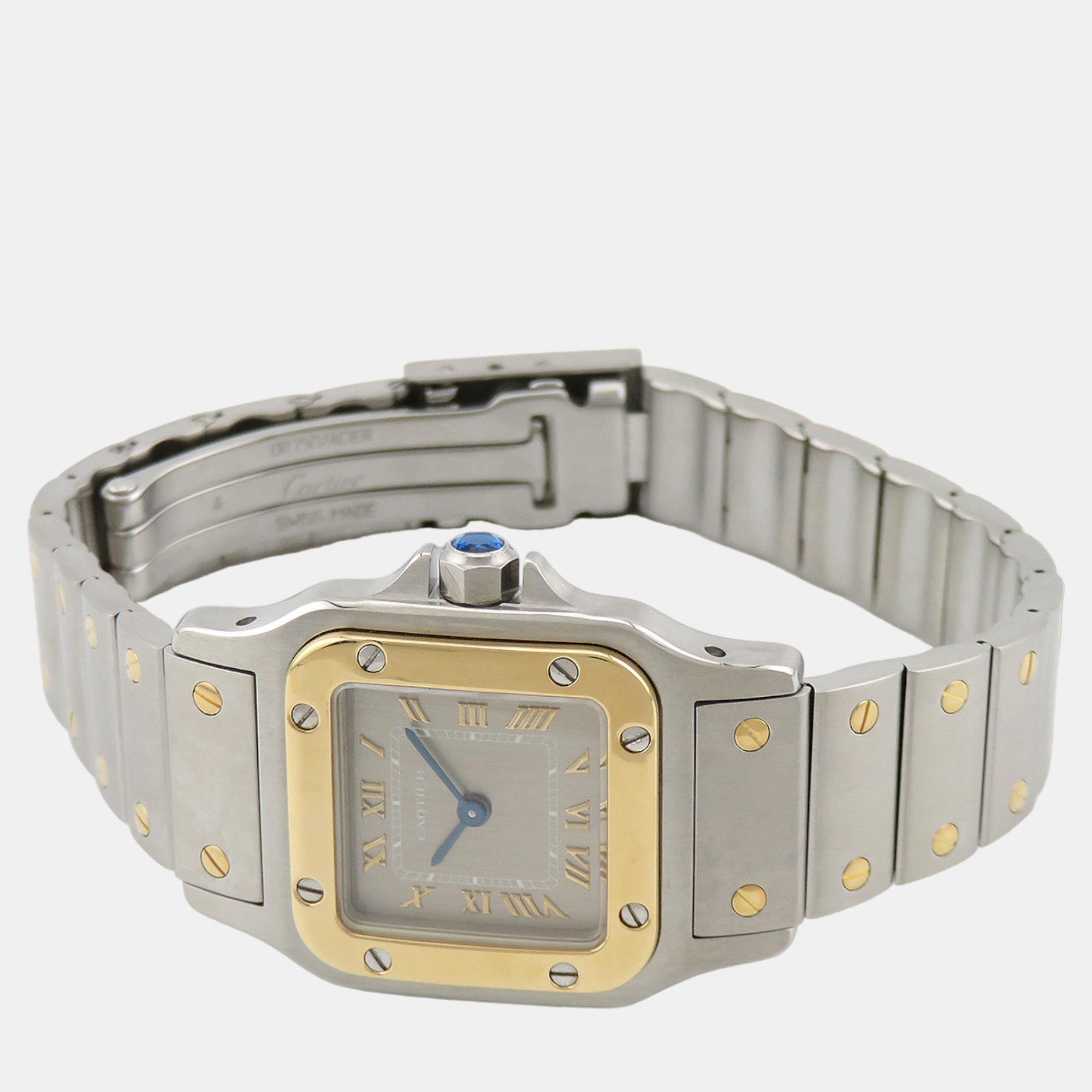 

Cartier Gold 18k Yellow Gold And Stainless Steel Santos Quartz Women's Wristwatch 26 mm