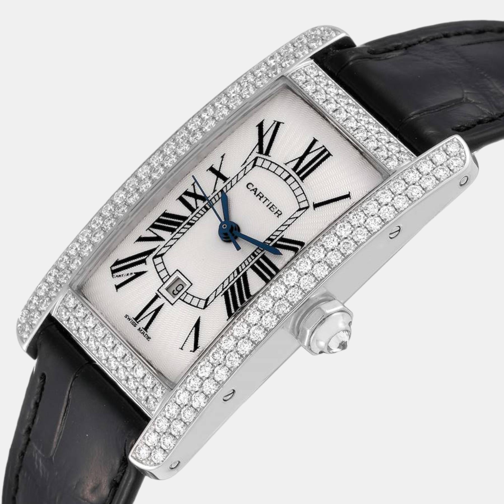 

Cartier Tank Americaine White Gold Diamond Ladies Watch 2490