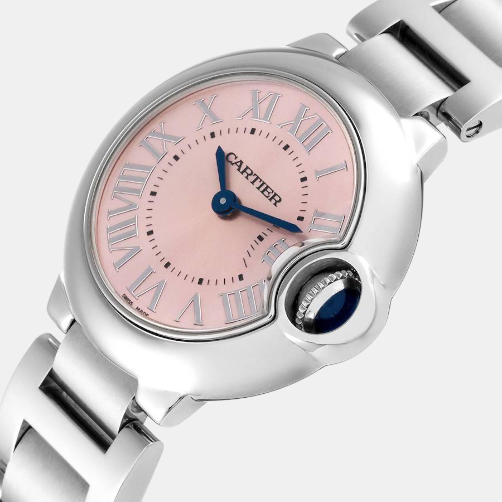 

Cartier Ballon Bleu Pink Dial  Steel Ladies Watch W6920038