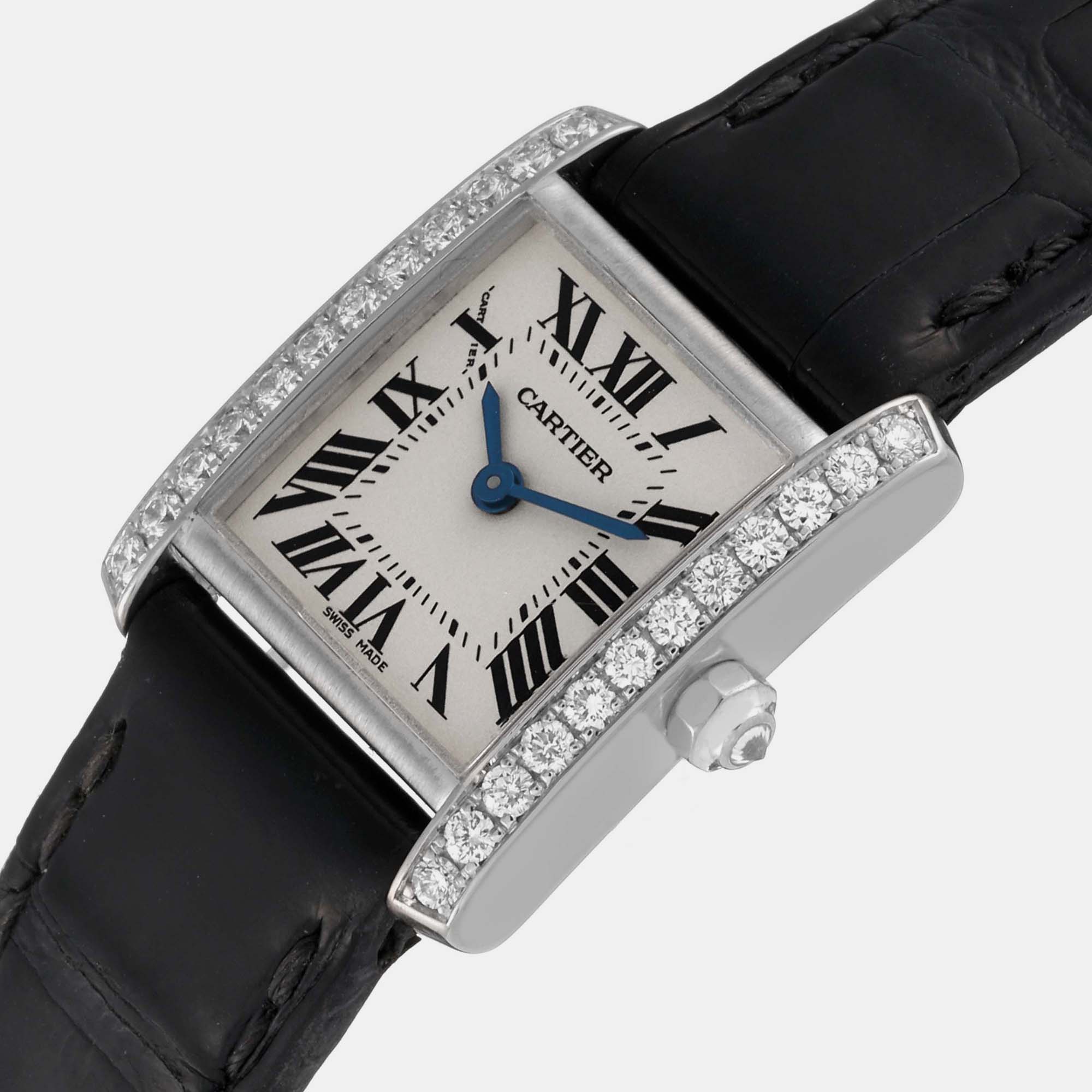 

Cartier Tank Francaise White Gold Diamond Ladies Watch WE100251 20.0 x 25.0 mm, Silver