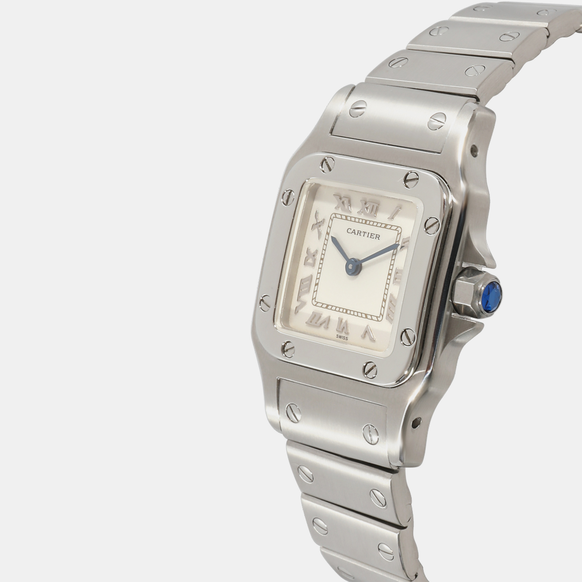 

Cartier Silver Stainless Steel Santos 1565 Quartz Women's Wristwatch 24 mm