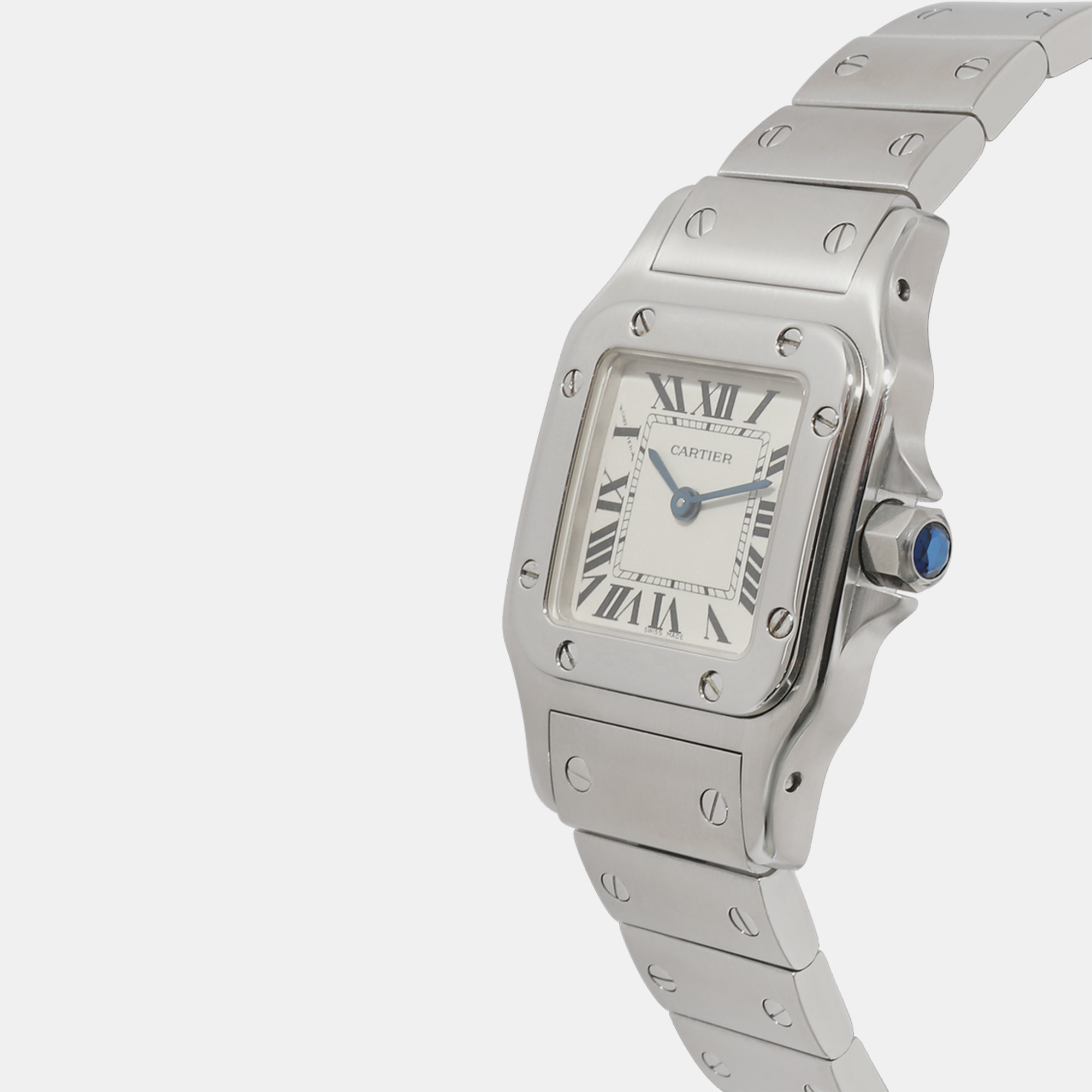 

Cartier Silver Stainless Steel Santos W20056D6 Quartz Women's Wristwatch 24 mm