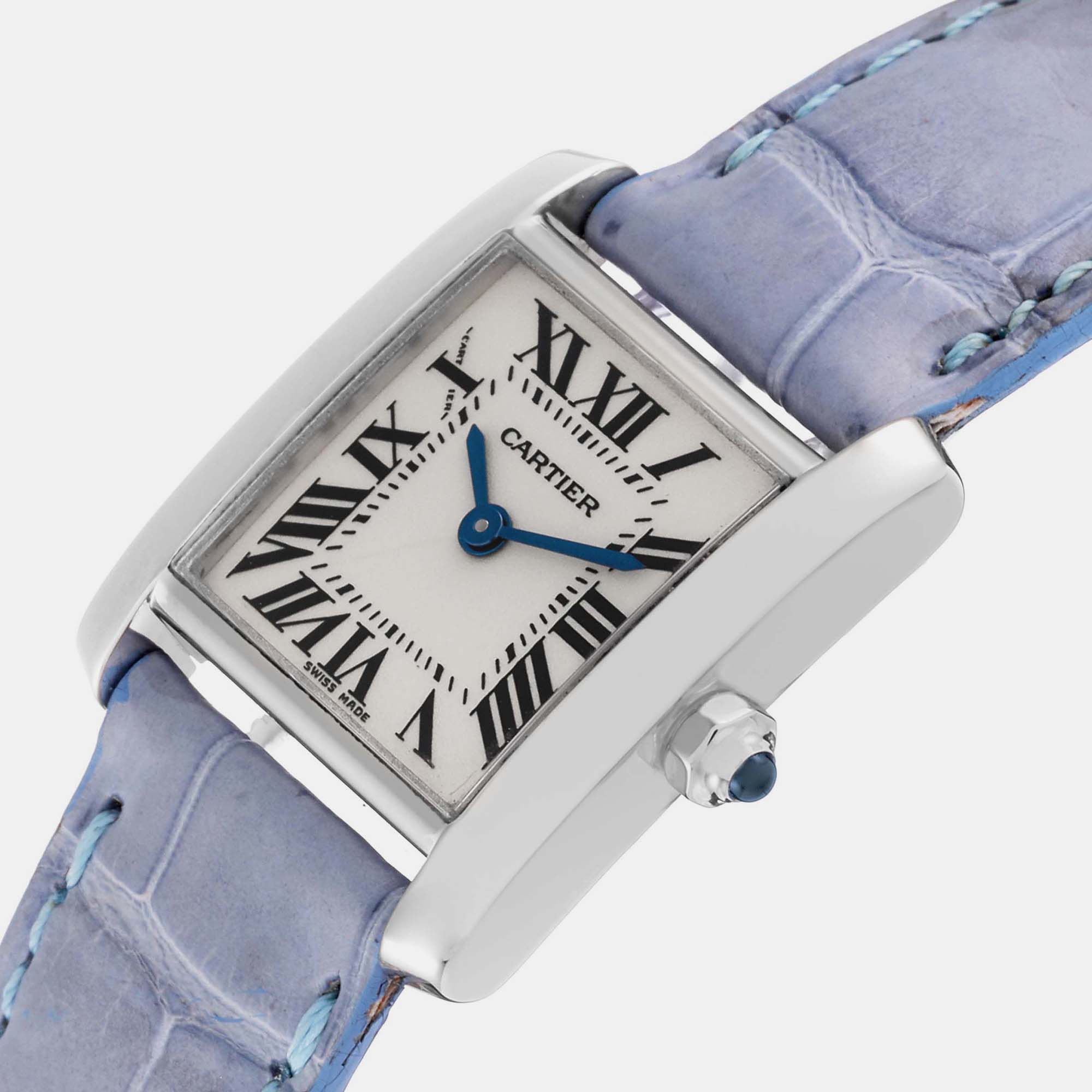 

Cartier Tank Francaise White Gold Blue Strap Ladies Watch W5001256 20.0 x 25.0 mm