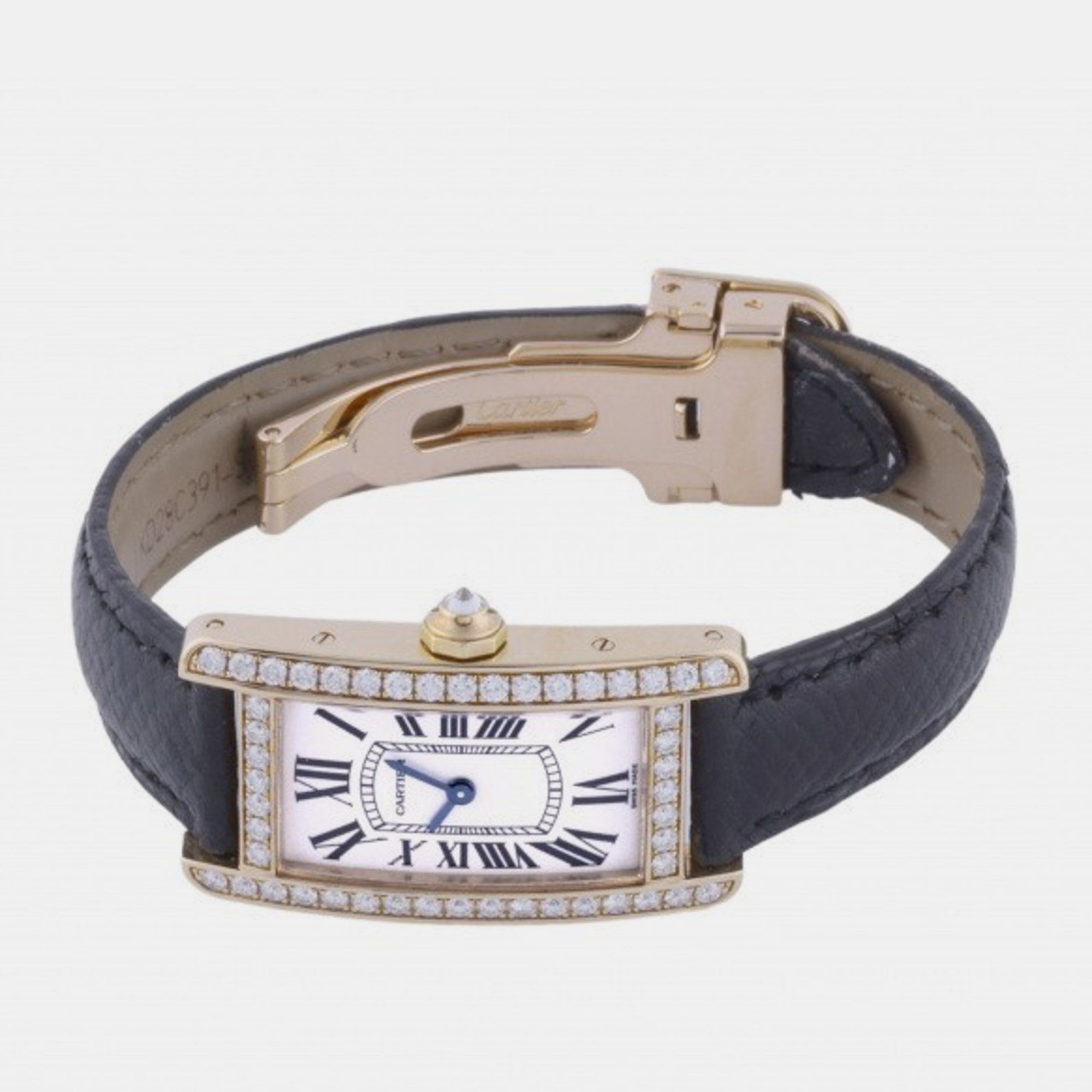 

Cartier Silver 18k Yellow Gold Tank Americaine WB707231 Quartz Women's Wristwatch 19 mm
