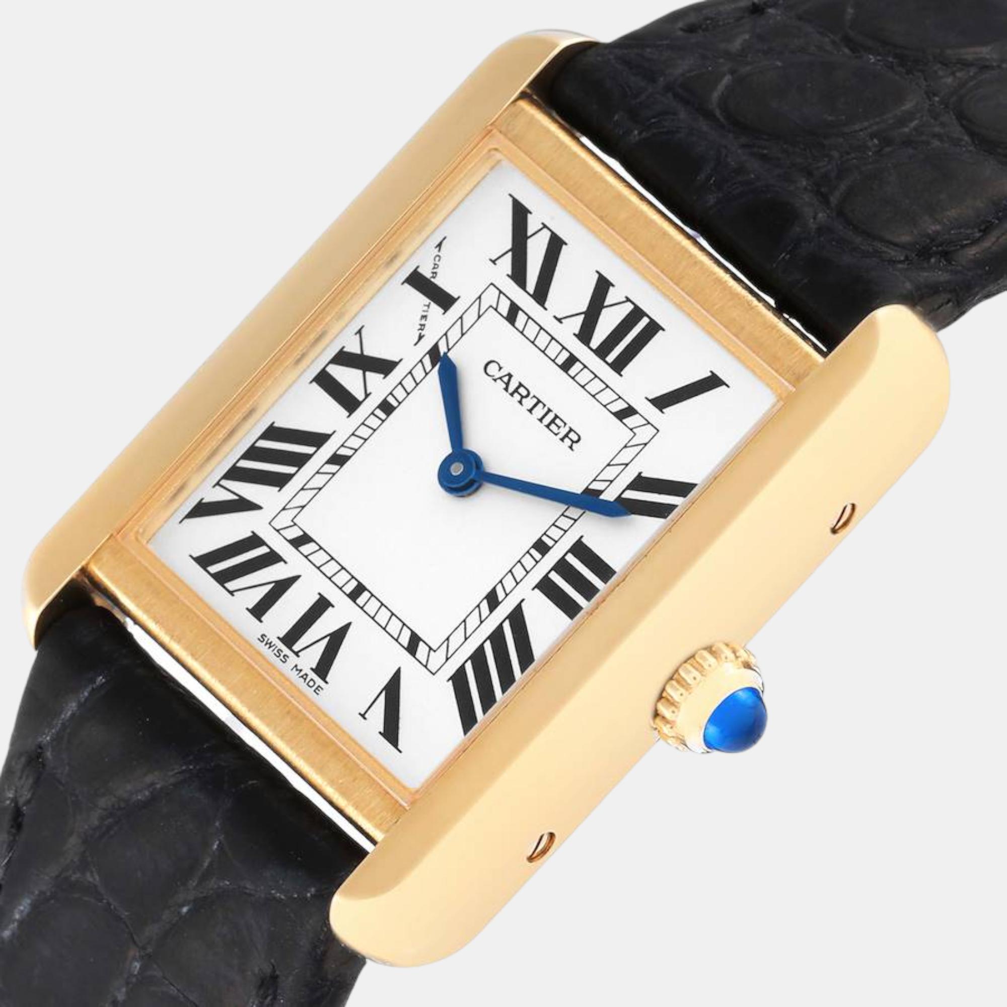 

Cartier Tank Solo Yellow Gold Steel Silver Dial Ladies Watch W5200002