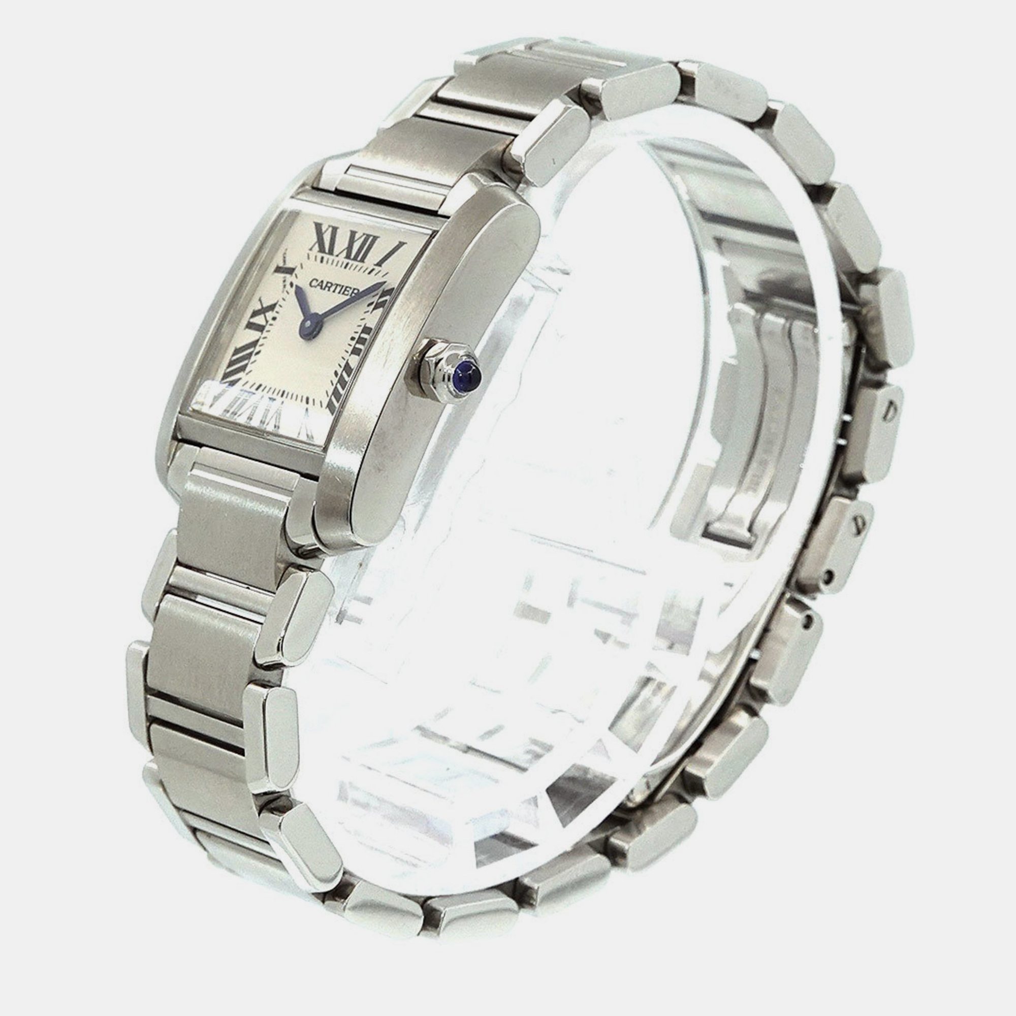 

Cartier White Stainless Steel Tank Francaise W51008Q3 Quartz Women's Wristwatch 20 mm