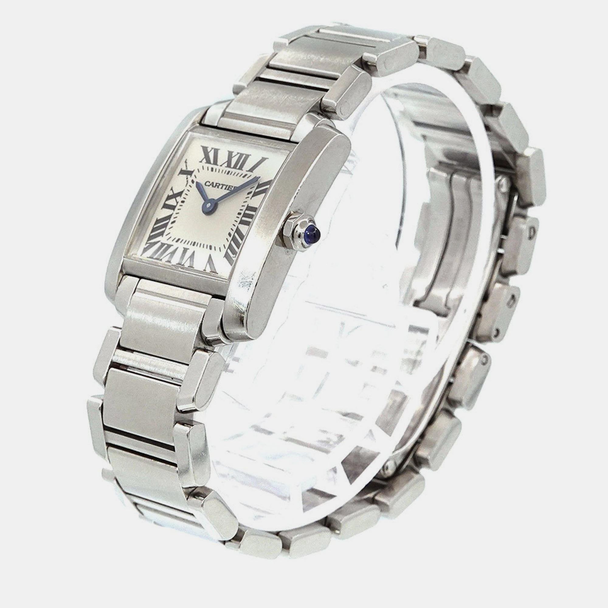 

Cartier White Stainless Steel Tank Francaise W51008Q3 Quartz Women's Wristwatch 20 mm