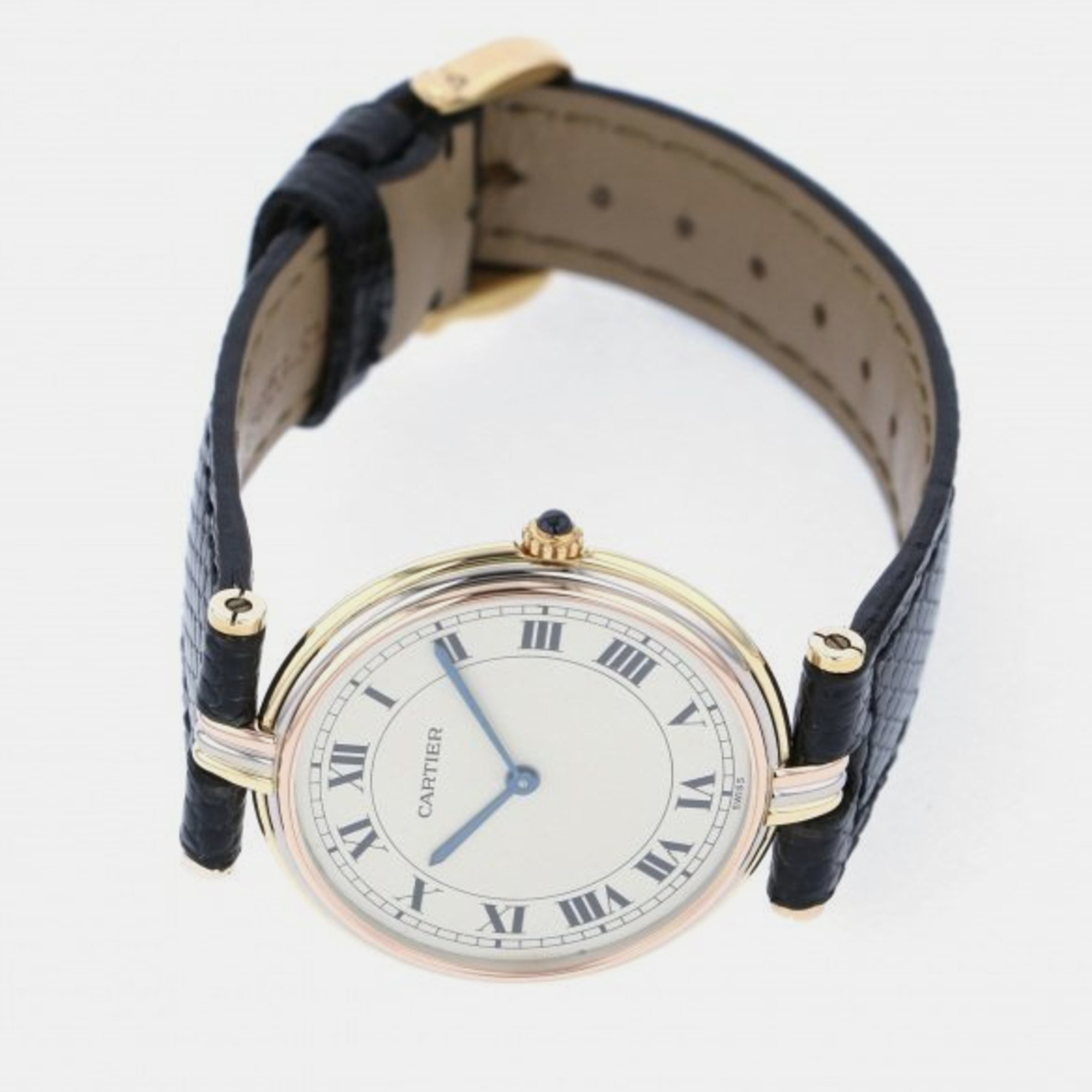 

Cartier White 18k Pink Gold White Gold Yellow Gold Vendome Quartz Women's Wristwatch 30 mm