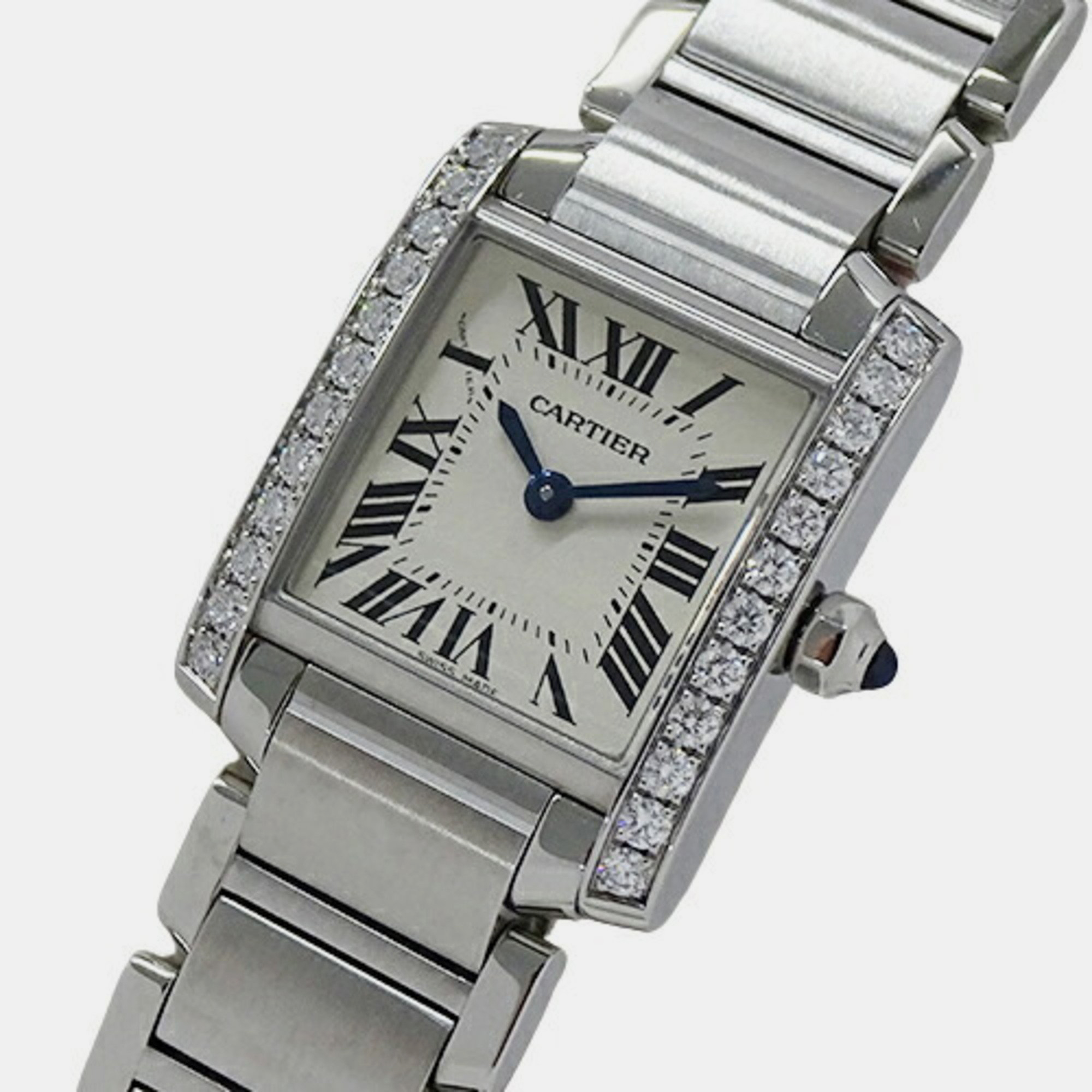 

Cartier White Stainless Steel Tank Francaise W4TA0008 Quartz Women's Wristwatch 20 mm