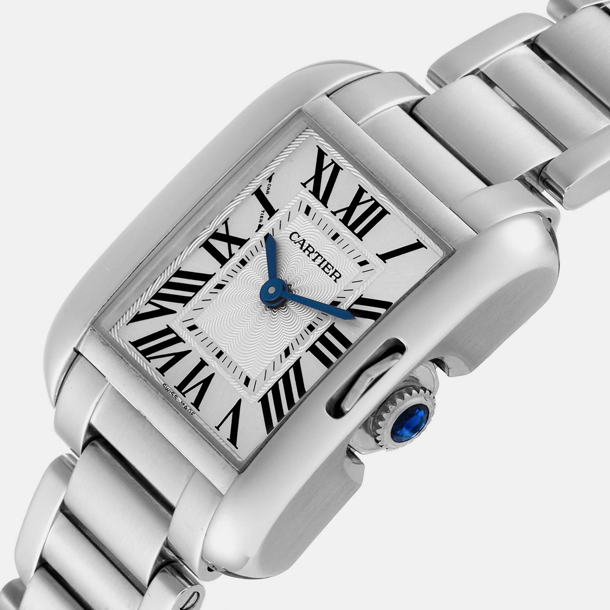 

Cartier Tank Anglaise Small Silver Dial Steel Ladies Watch W5310022 30.2 x 22.7 mm