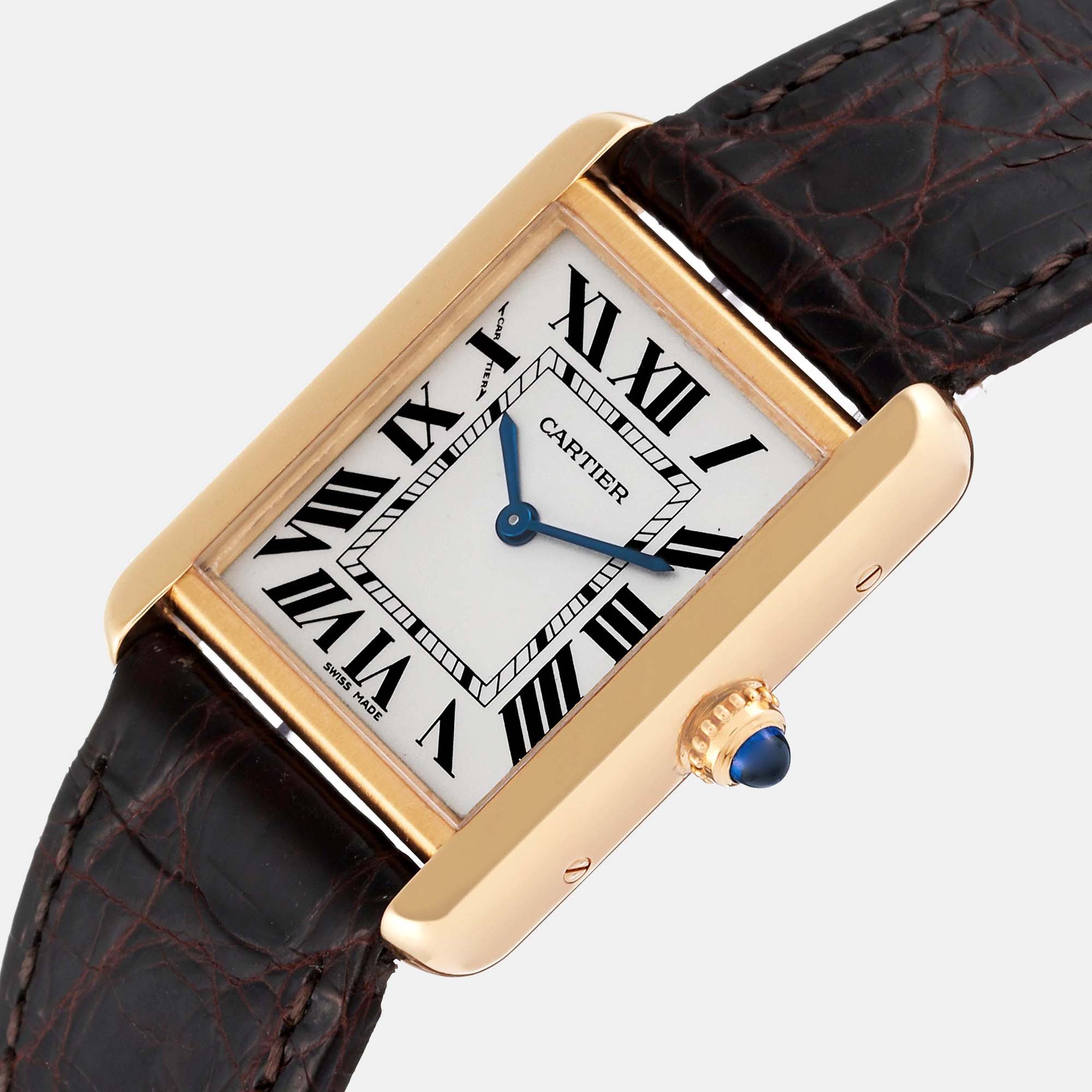 

Cartier Tank Solo Small Yellow Gold Steel Silver Dial Ladies Watch W1018755 30.0 x 23.0 mm
