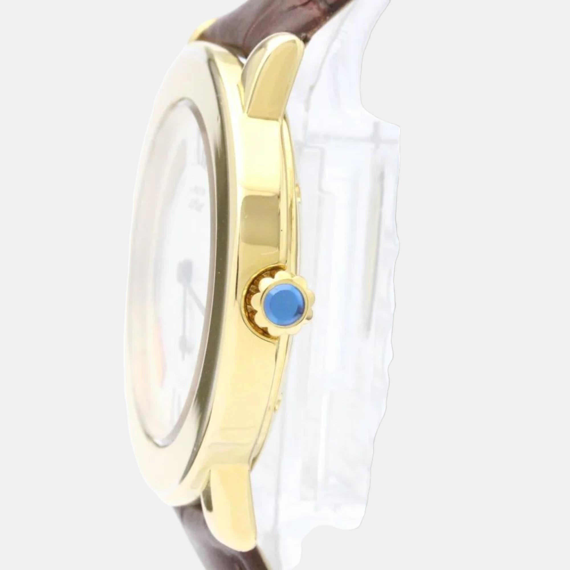 

Cartier White Yellow Gold Plated Must de Cartier Women's Wristwatch 32 mm