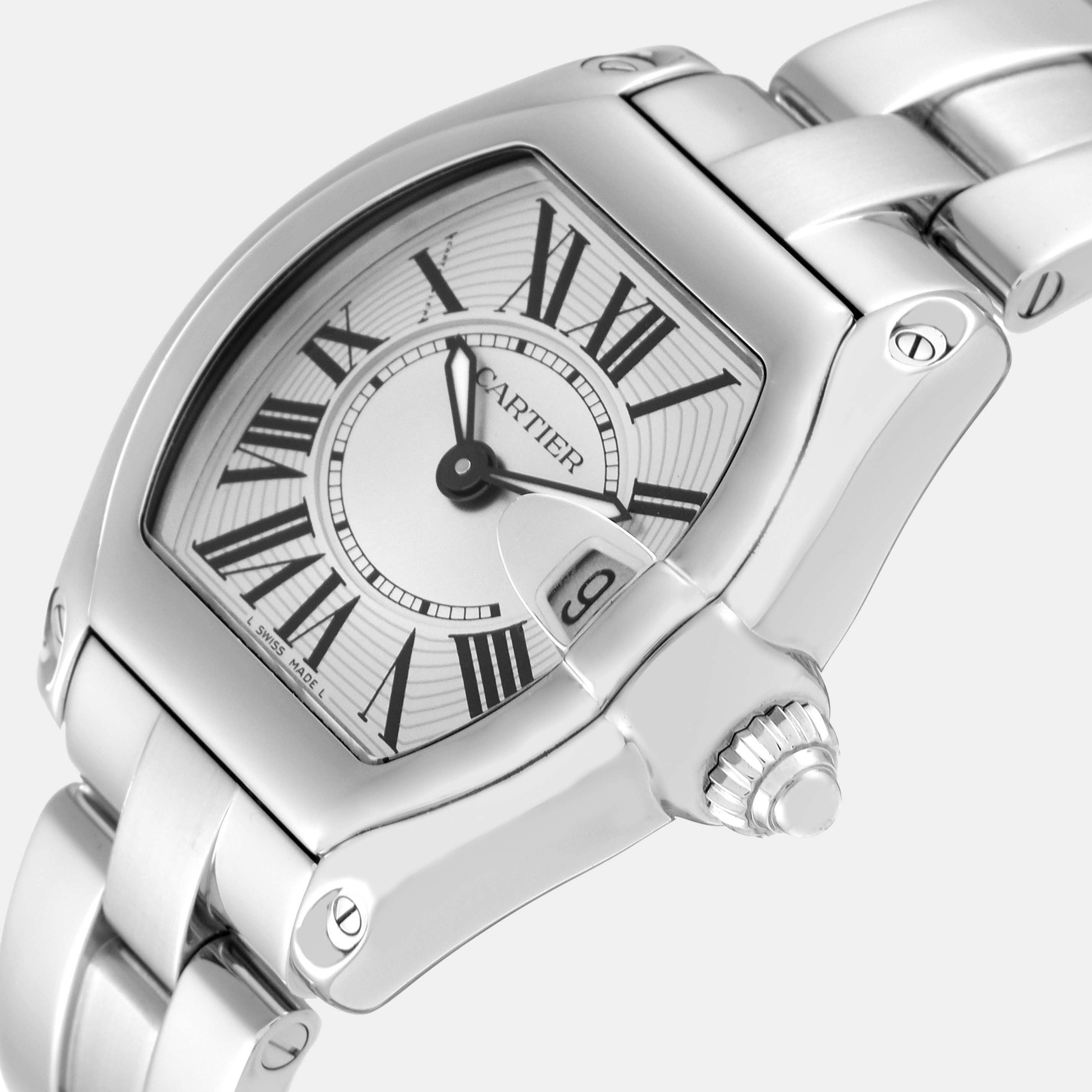 

Cartier Roadster Small Silver Dial Steel Ladies Watch W62016V3 36 mm x 30 mm