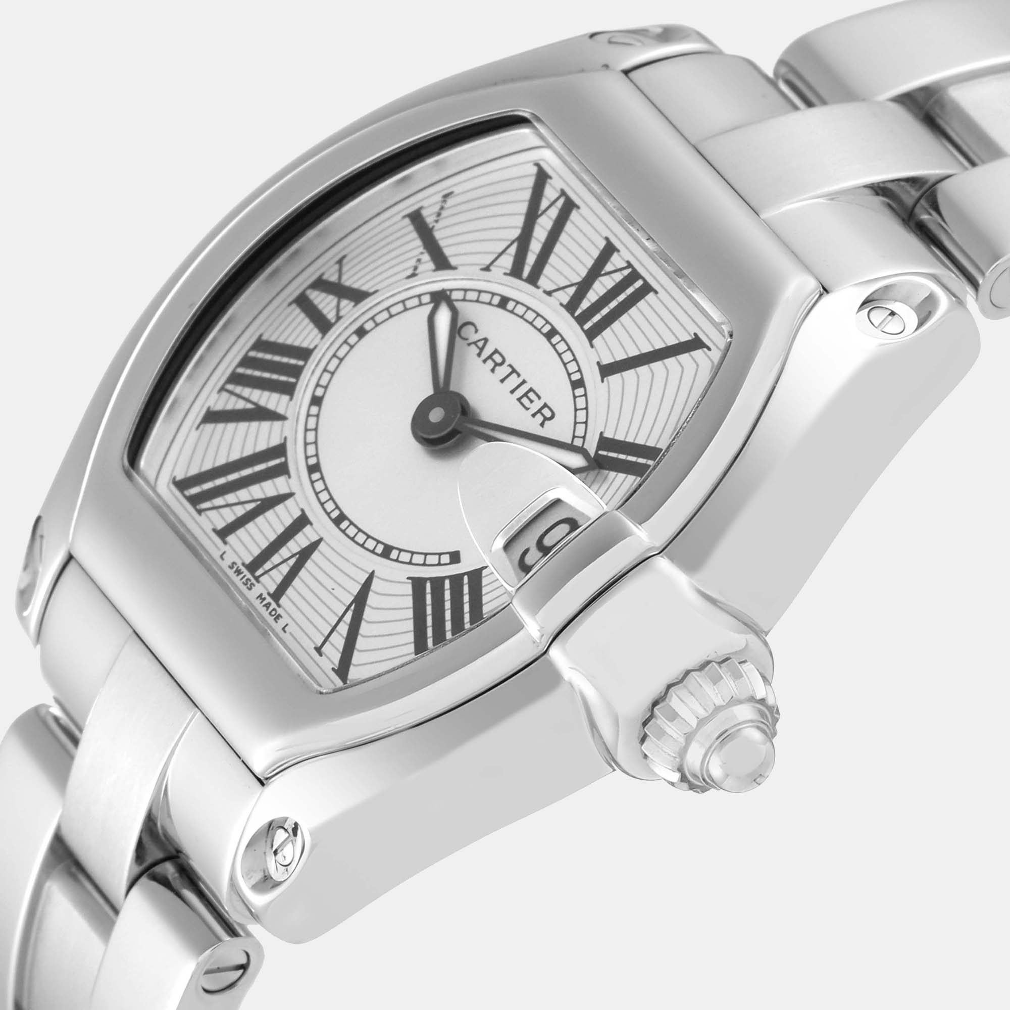 

Cartier Roadster Small Silver Dial Steel Ladies Watch W62016V3 36 mm x 30 mm