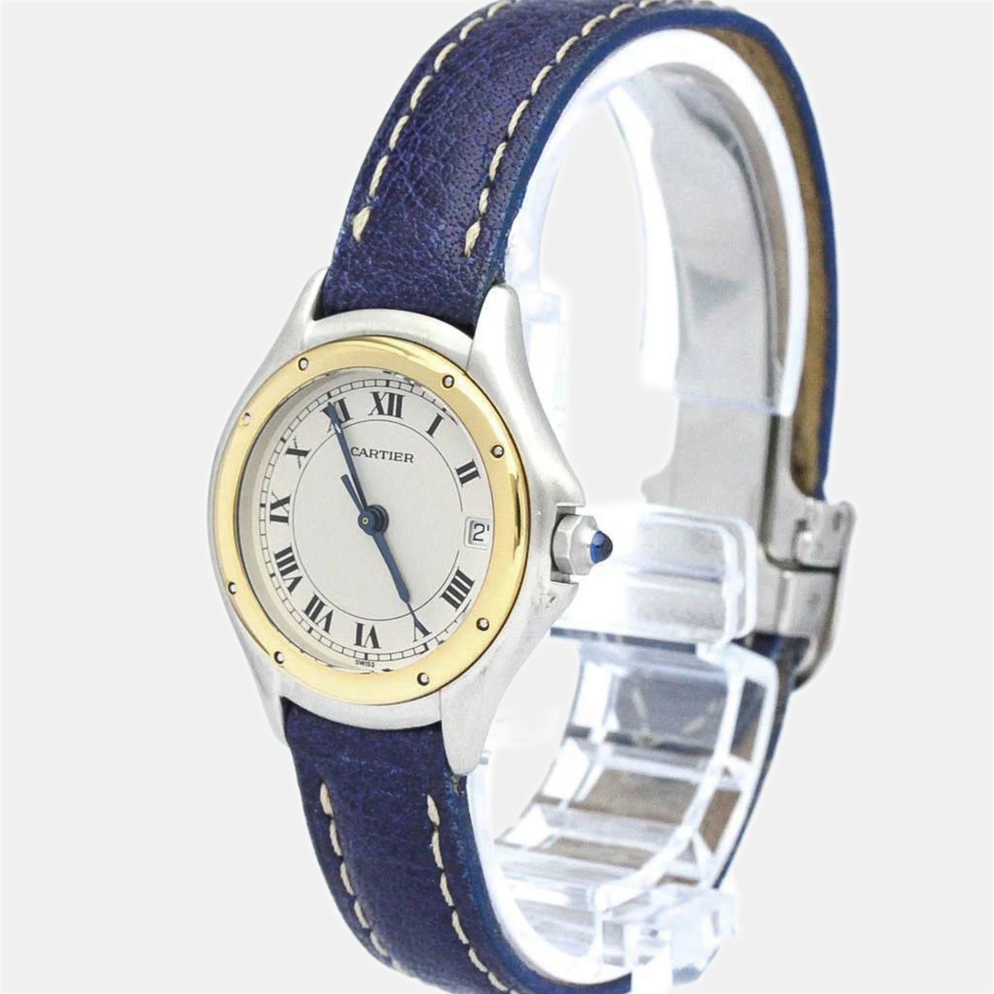 

Cartier Silver 18k Yellow Gold And Stainless Steel Panthere Cougar Quartz Women's Wristwatch 26 mm