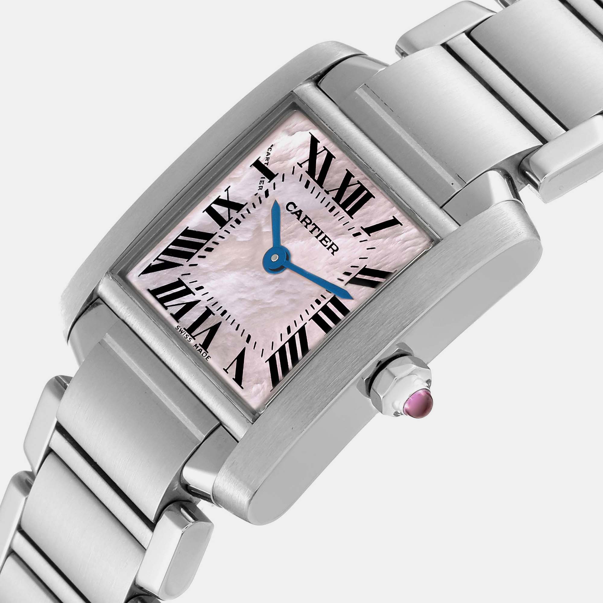 

Cartier Tank Francaise Pink Mother of Pearl Dial Steel Ladies Watch W51028Q3 20.0 mm x 25.0 mm