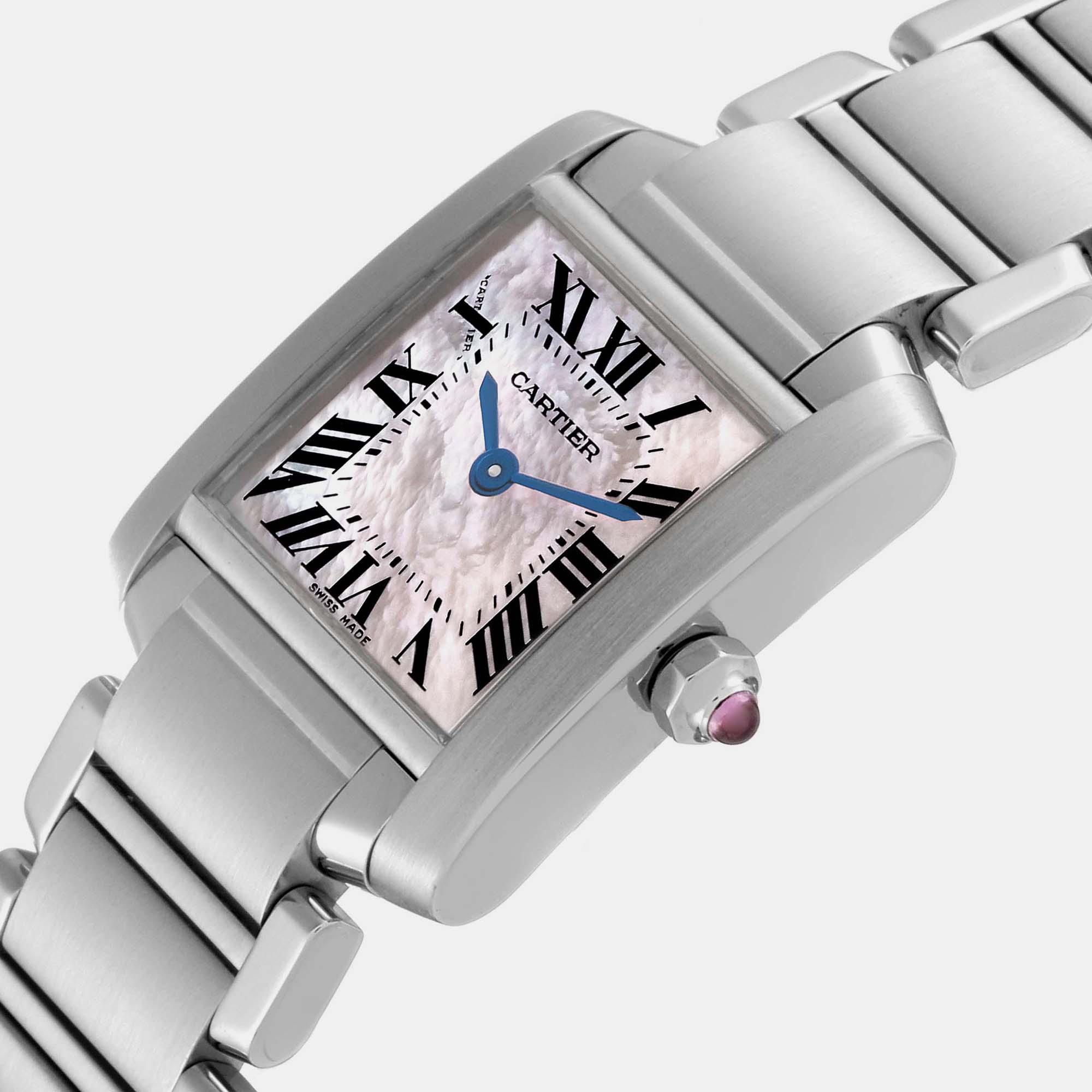 

Cartier Tank Francaise Mother Of Pearl Steel Ladies Watch W51028Q3 20.0 mm x 25.0 mm, Pink