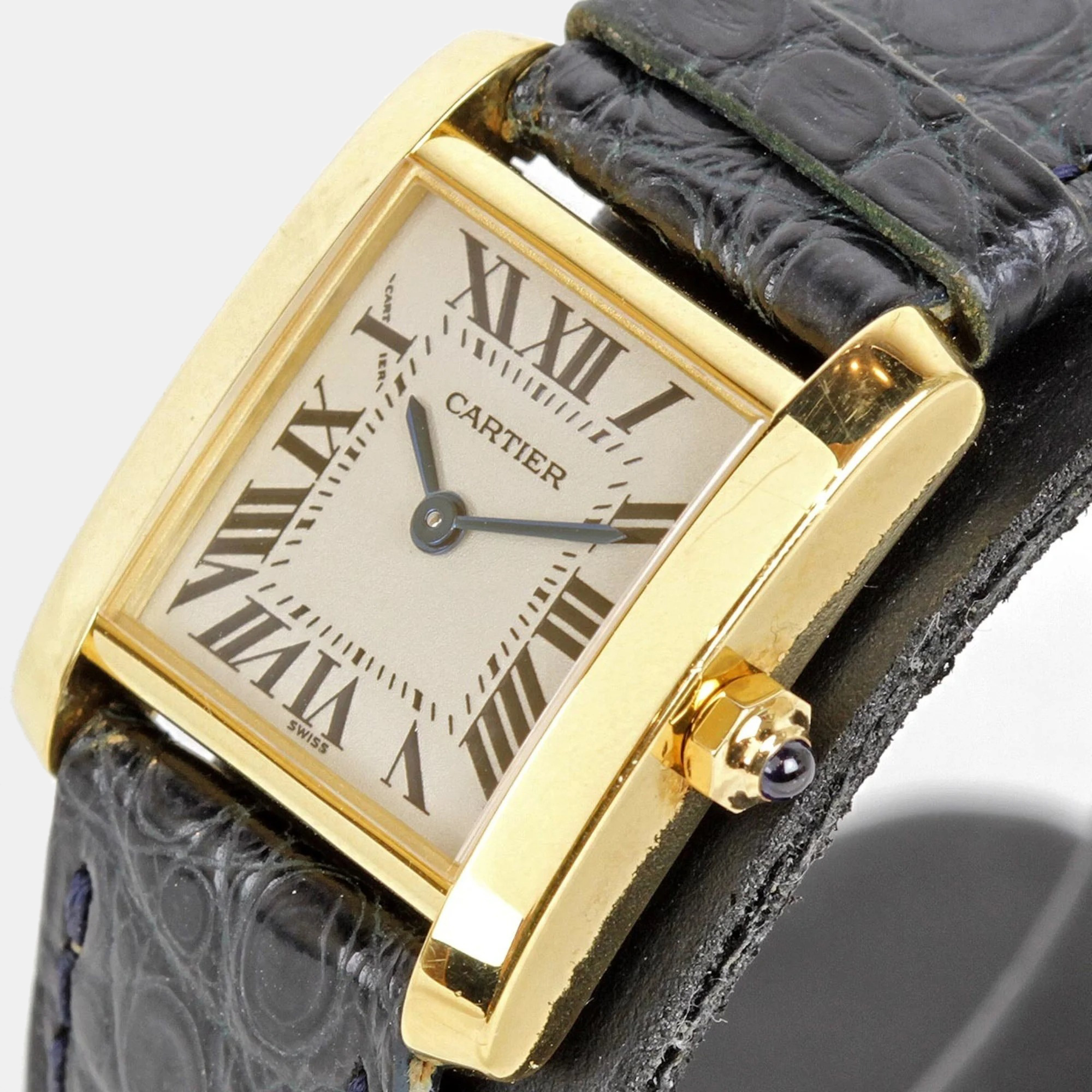 

Cartier White 18k Yellow Gold Tank Francaise 2385 Quartz Women's Wristwatch 20 mm