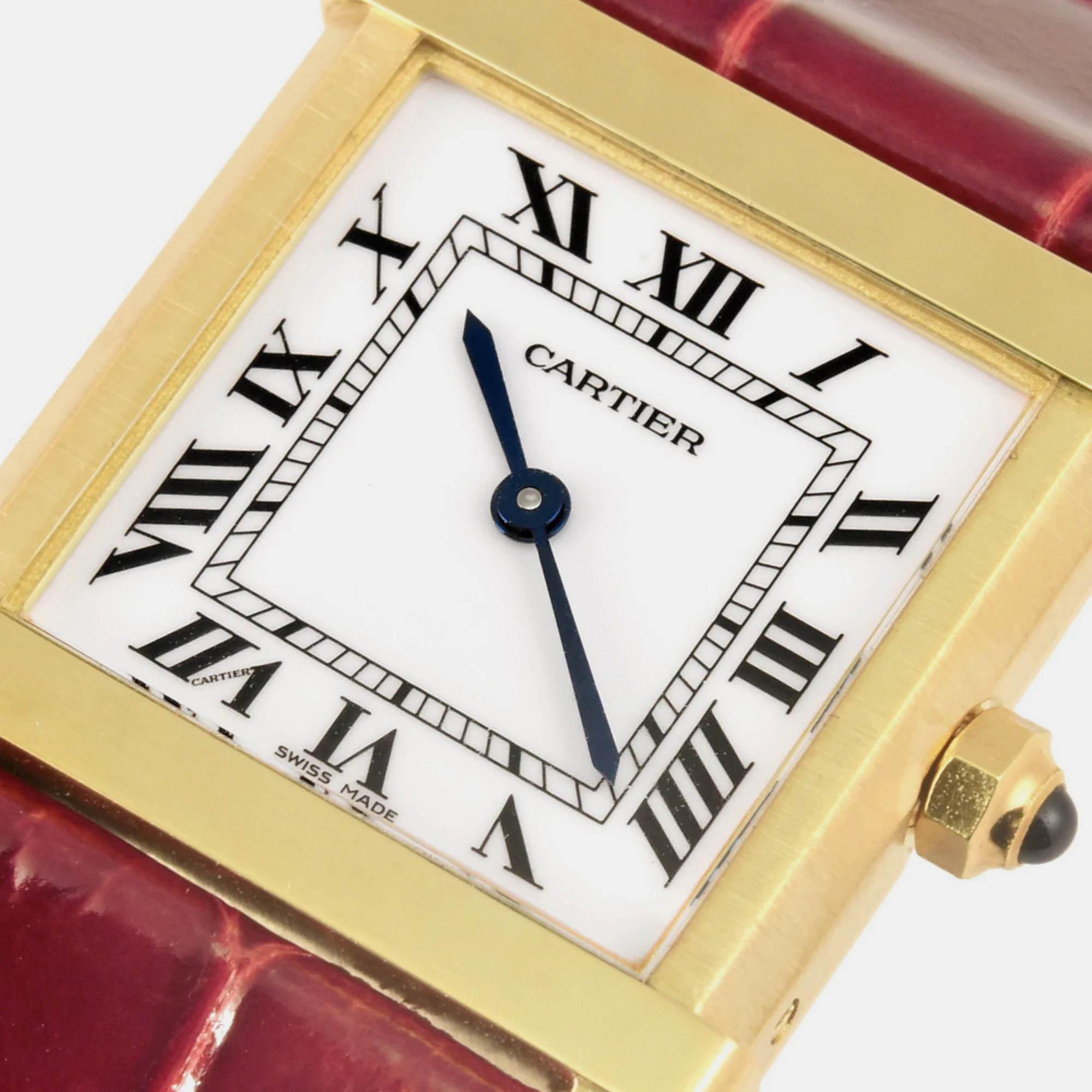 

Cartier White 18k Yellow Gold Tank Chinoise Quartz Women's Wristwatch 23 mm