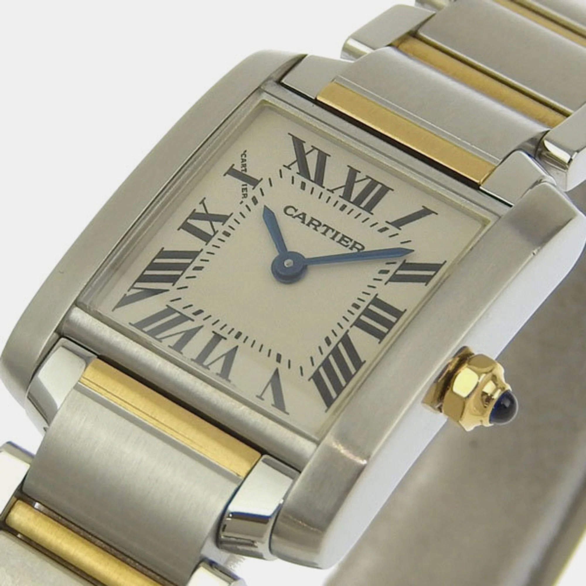 

Cartier Silver 18k Yellow Gold Stainless Steel Tank Francaise W51007Q4 Quartz Women's Wristwatch 20 mm