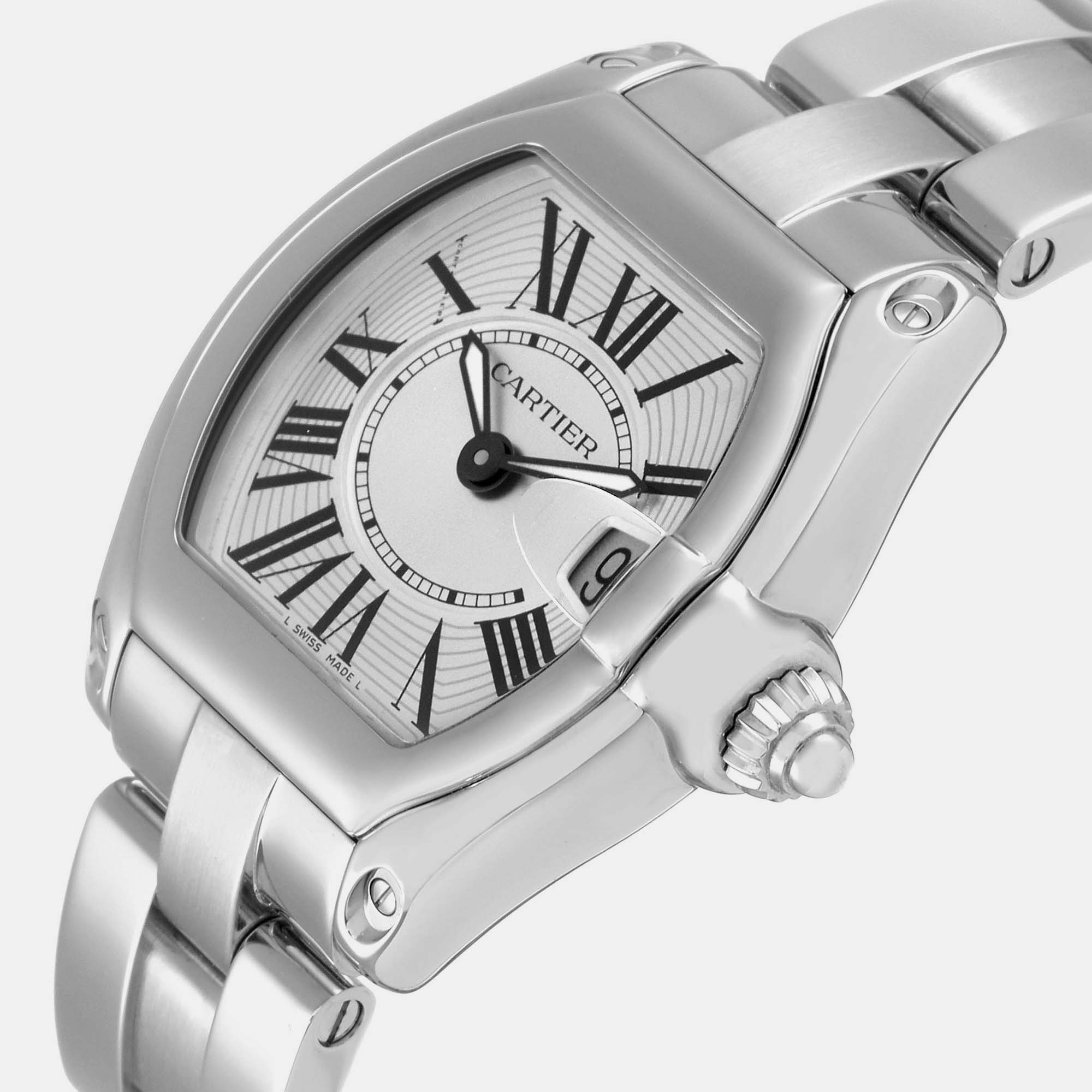 

Cartier Roadster Small Silver Dial Steel Ladies Watch W62016V3 36 mm x 30 mm