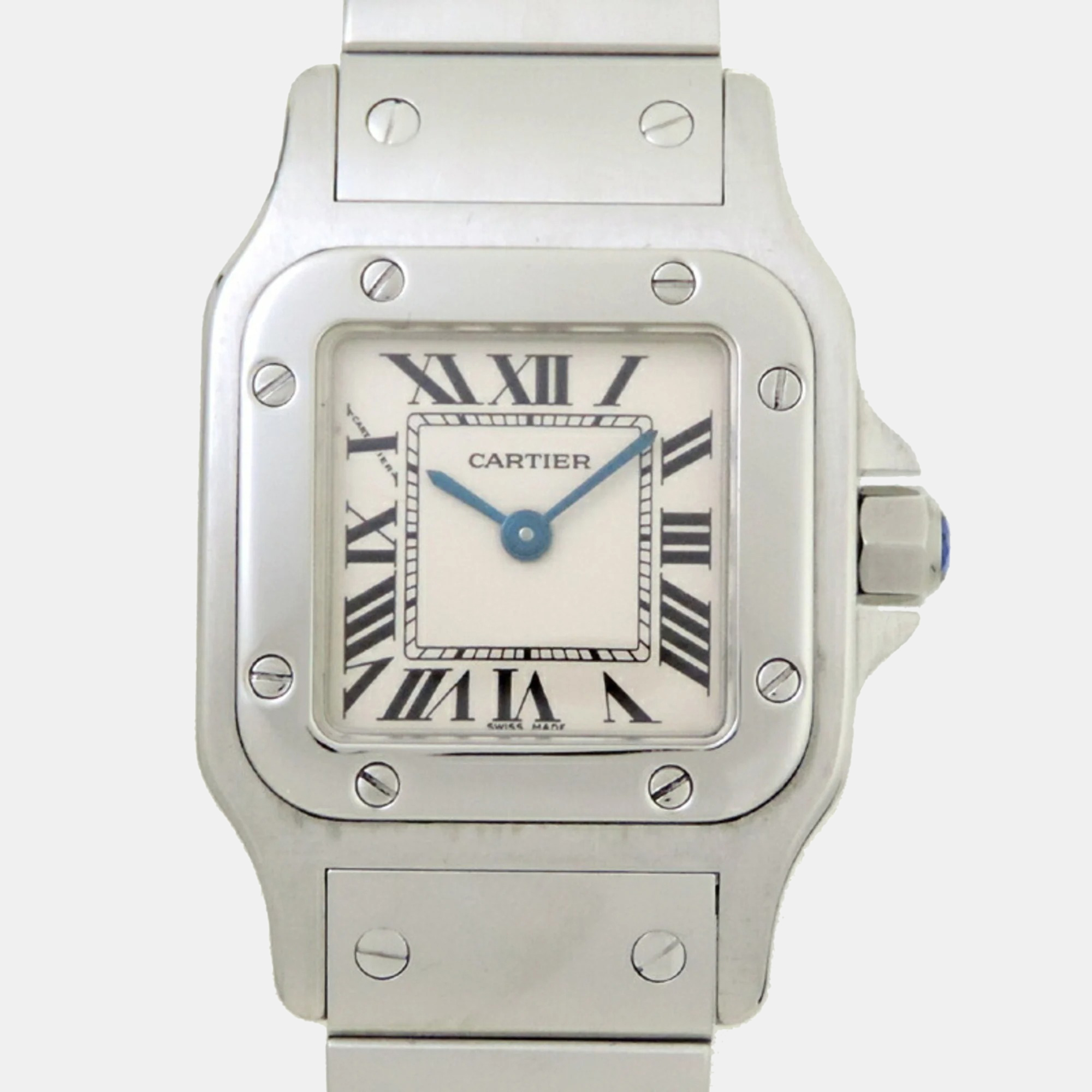 

Cartier Silver Stainless Steel Santos Galbee W20056D6 Quartz Women's Wristwatch 26 mm