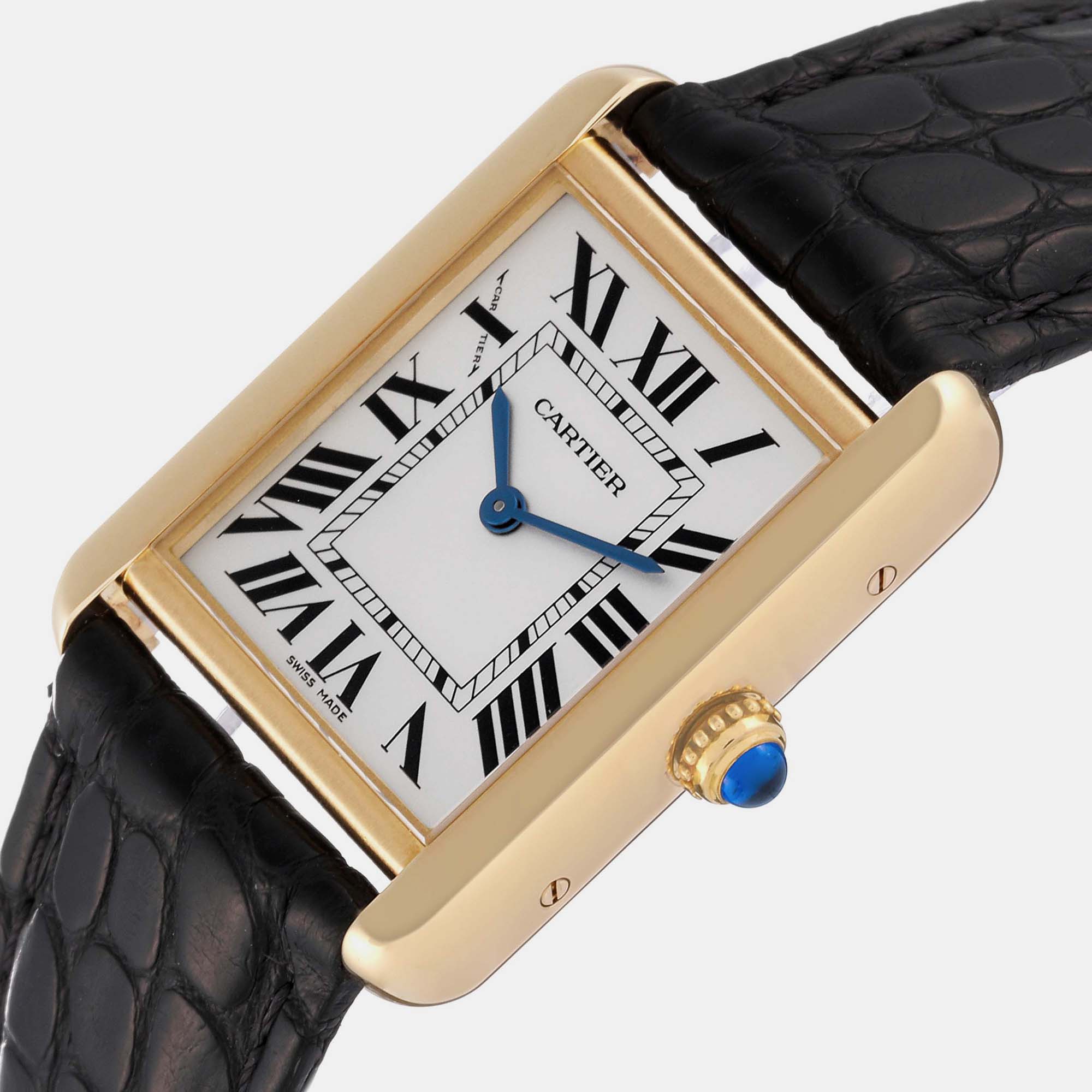 

Cartier Tank Solo Small Yellow Gold Steel Silver Dial Ladies Watch W1018755 30.0 x 23.0 mm