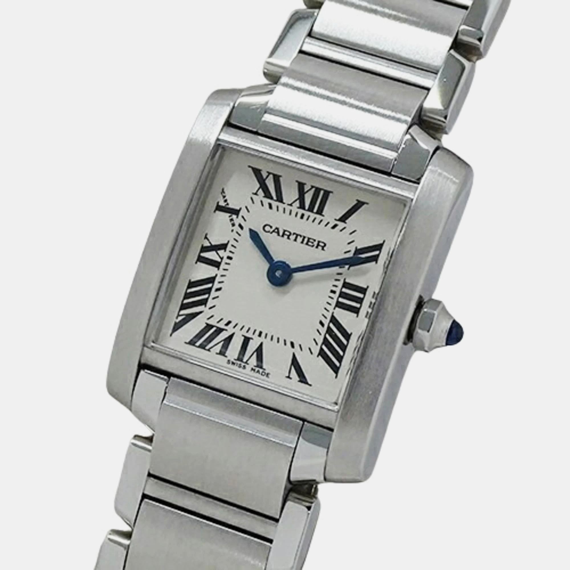 

Cartier White Stainless Steel Tank Francaise W51008Q3 Quartz Women's Wristwatch 20 mm