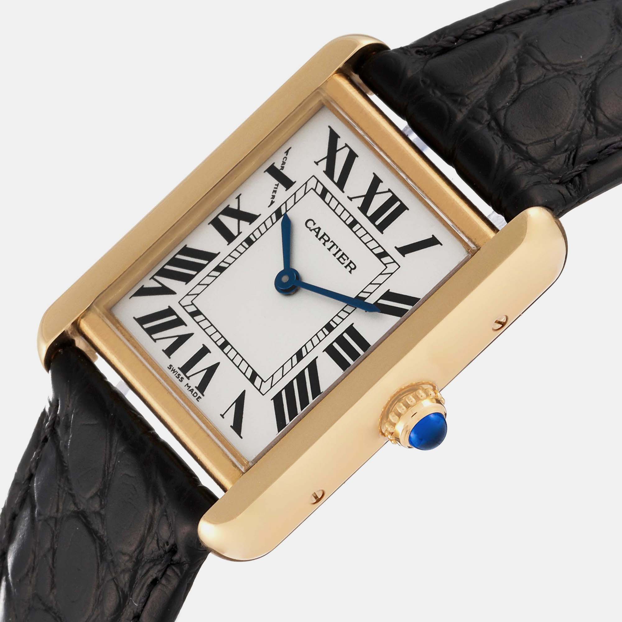 

Cartier Tank Solo Small Yellow Gold Steel Silver Dial Ladies Watch W1018755 30.0 mm x 23.0 mm