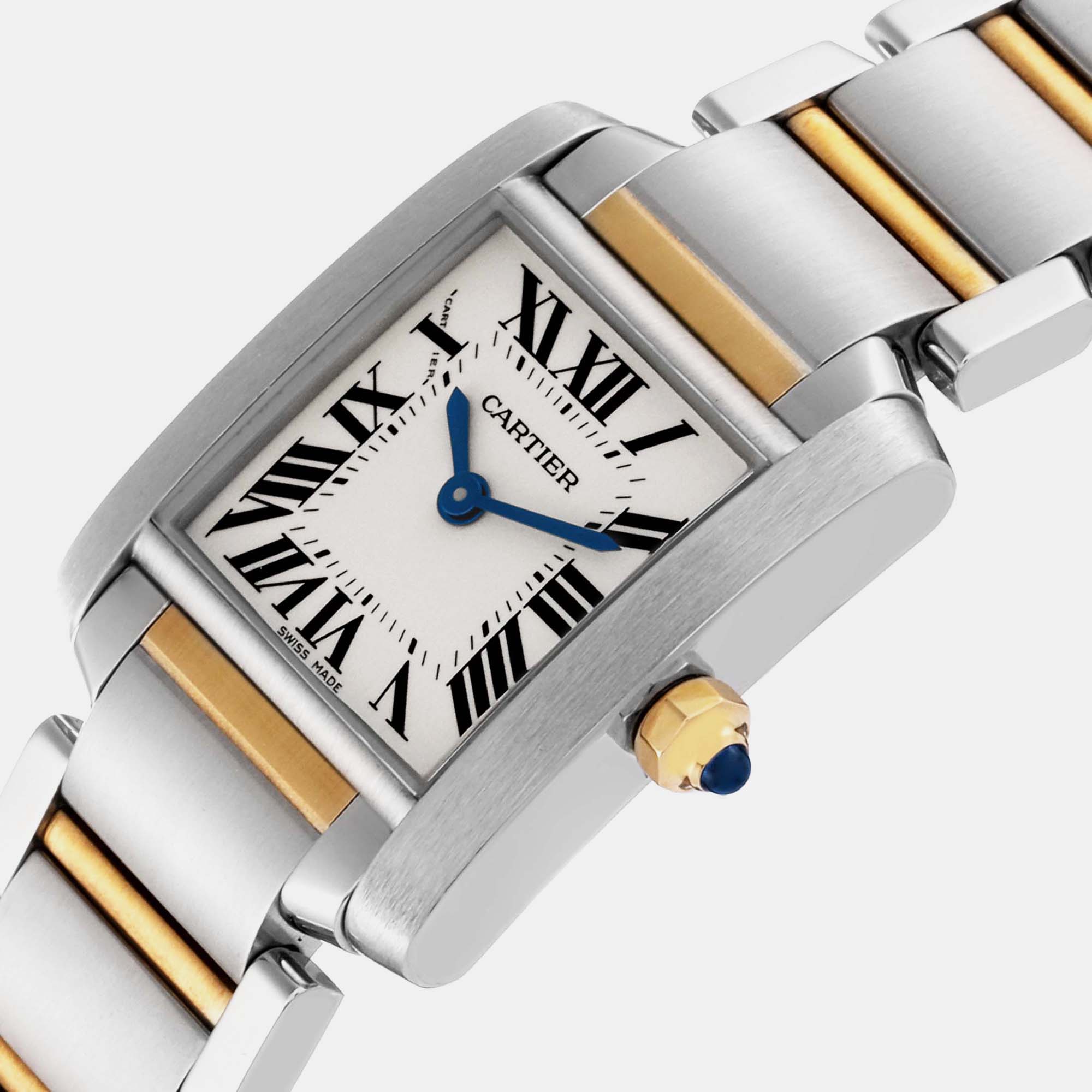 

Cartier Tank Francaise Small Steel Yellow Gold Ladies Watch W51007Q4 25.0 mm x 20.0 mm, White