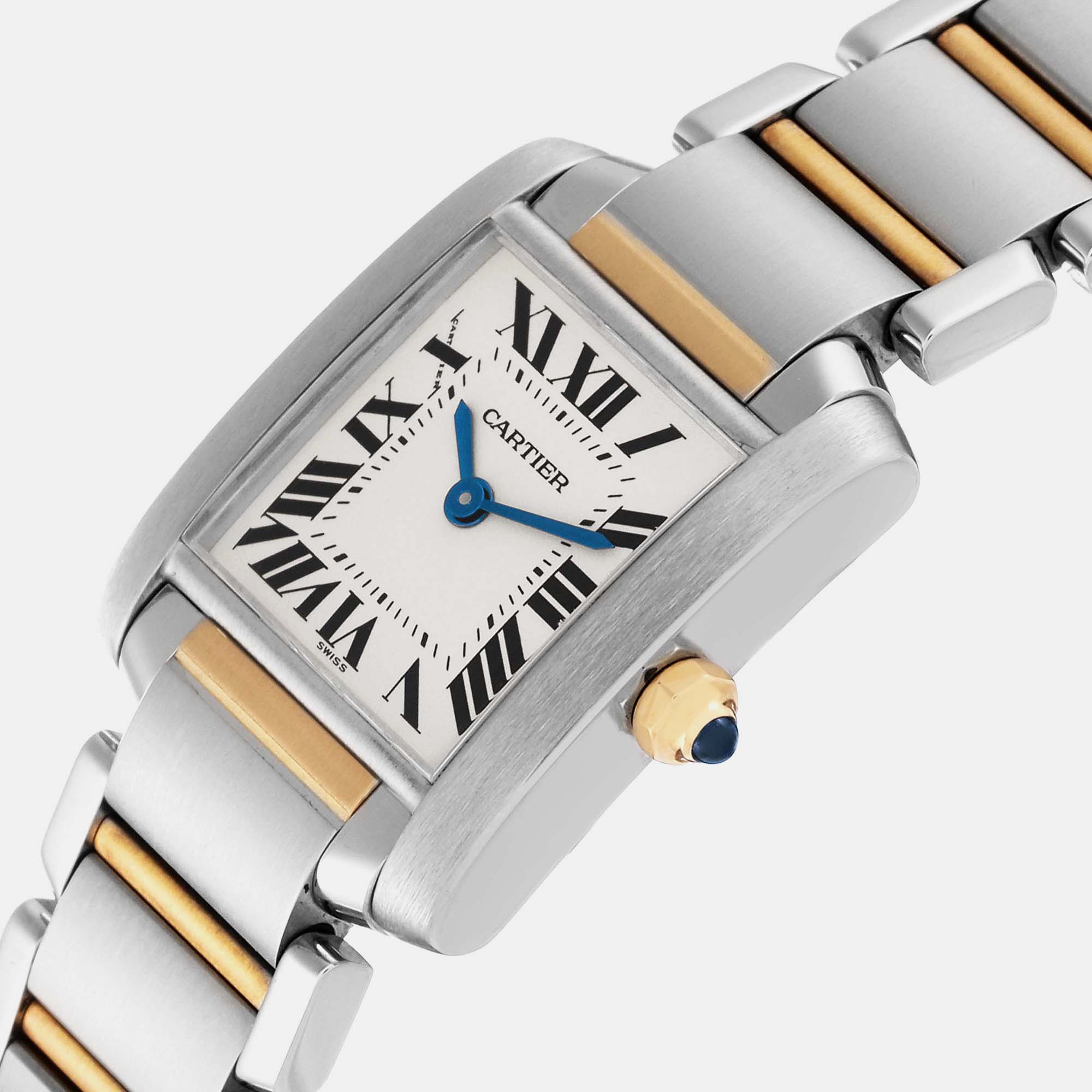 

Cartier Tank Francaise Small Steel Yellow Gold Ladies Watch W51007Q4 25.0 mm x 20.0 mm, Silver