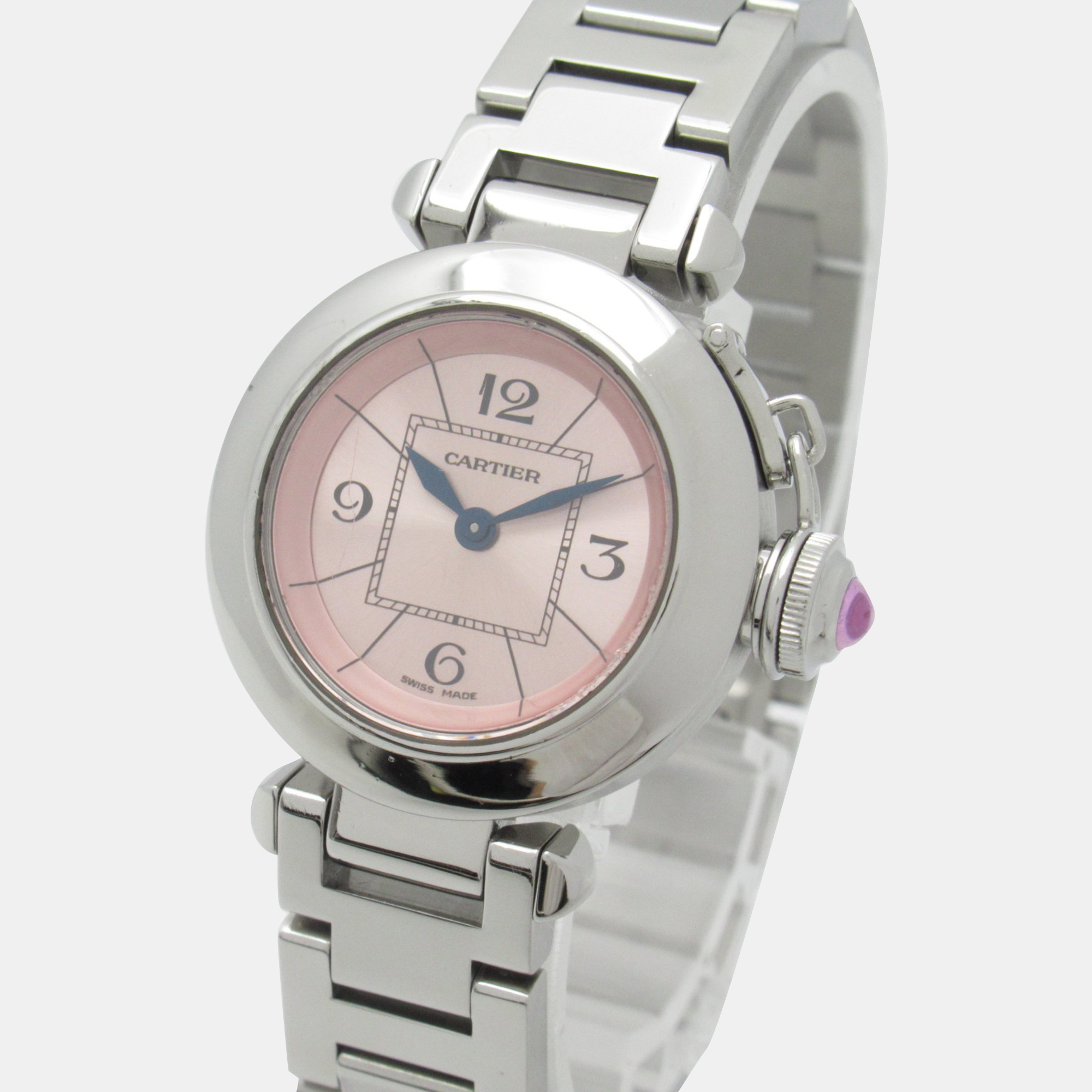 

Cartier Pink Stainless Steel Miss Pasha W3140008 Quartz Women's Wristwatch 27 mm